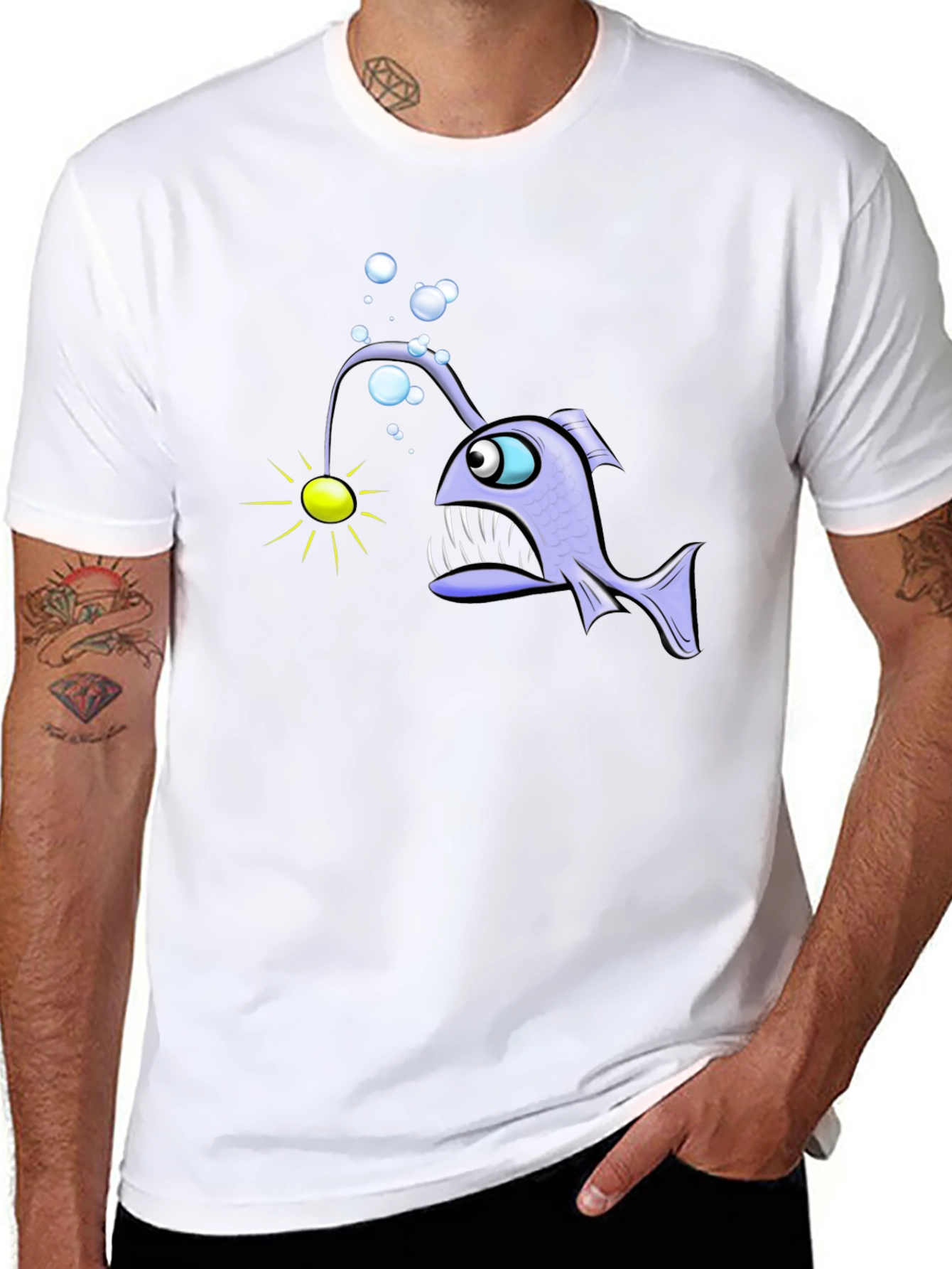 Angler Fish Graphic T-Shirt - Unique Design