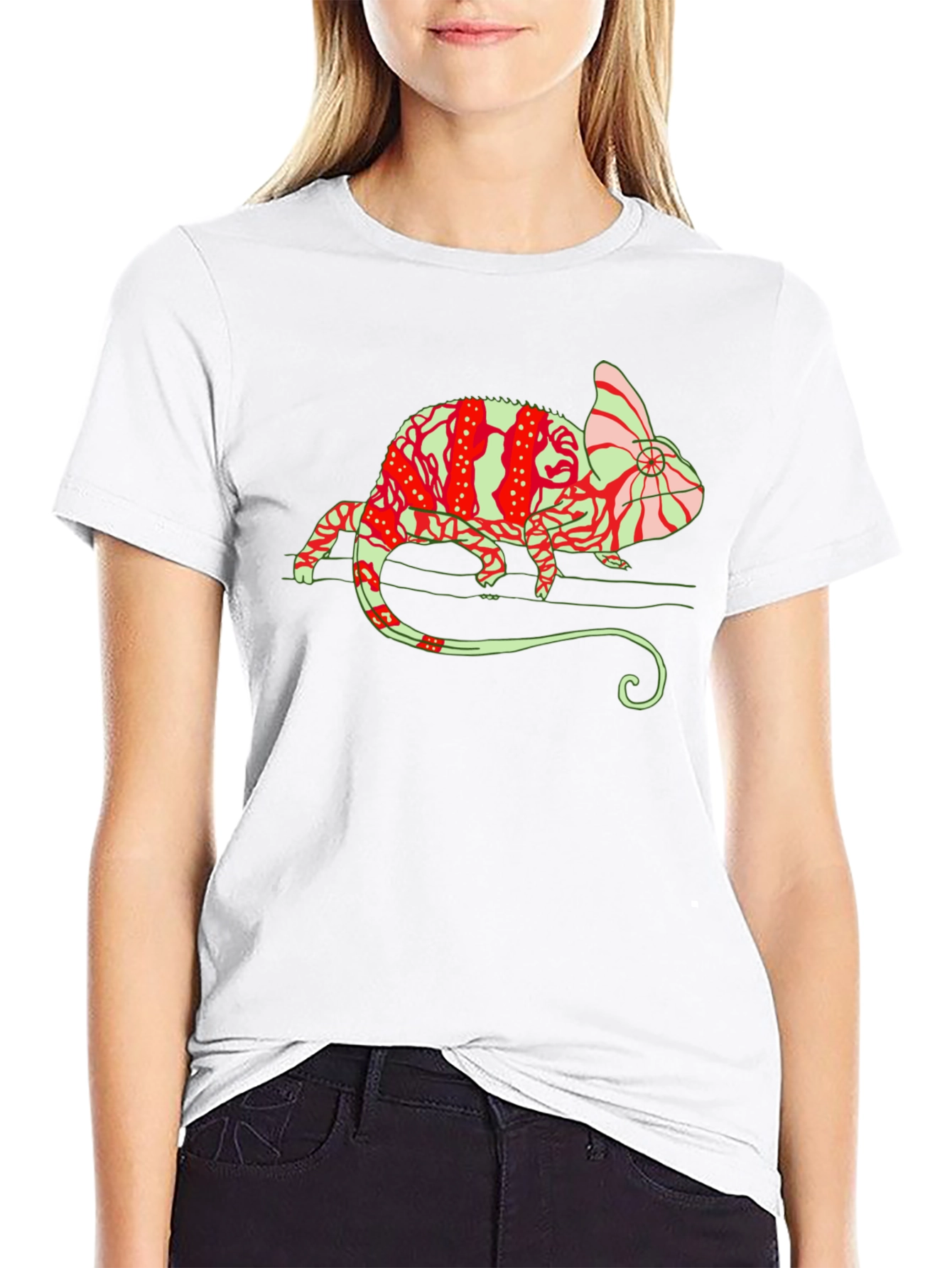 Chameleon Graphic Tee - Unique Animal Print