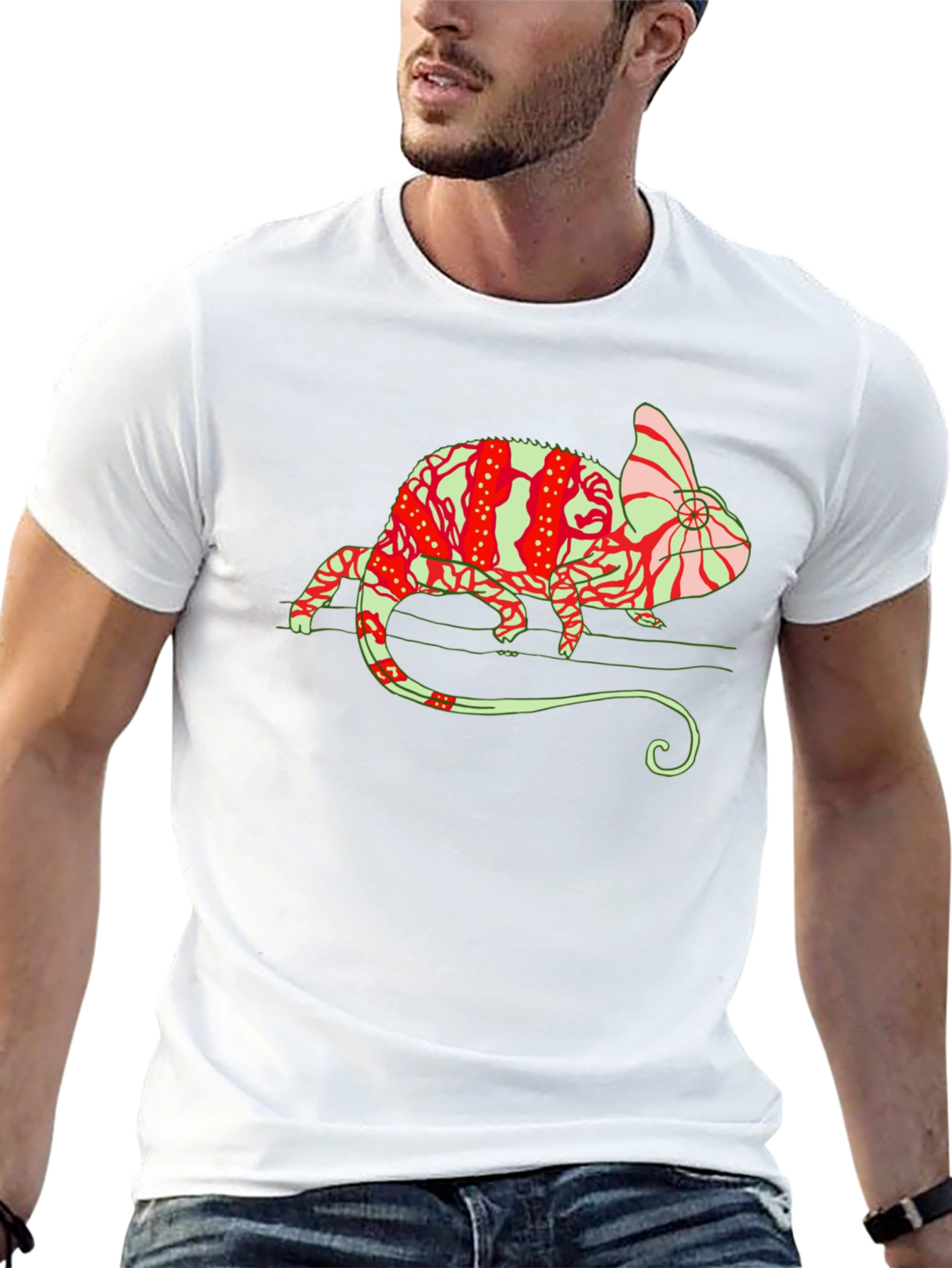 Chameleon Graphic Tee - Unique Animal Print