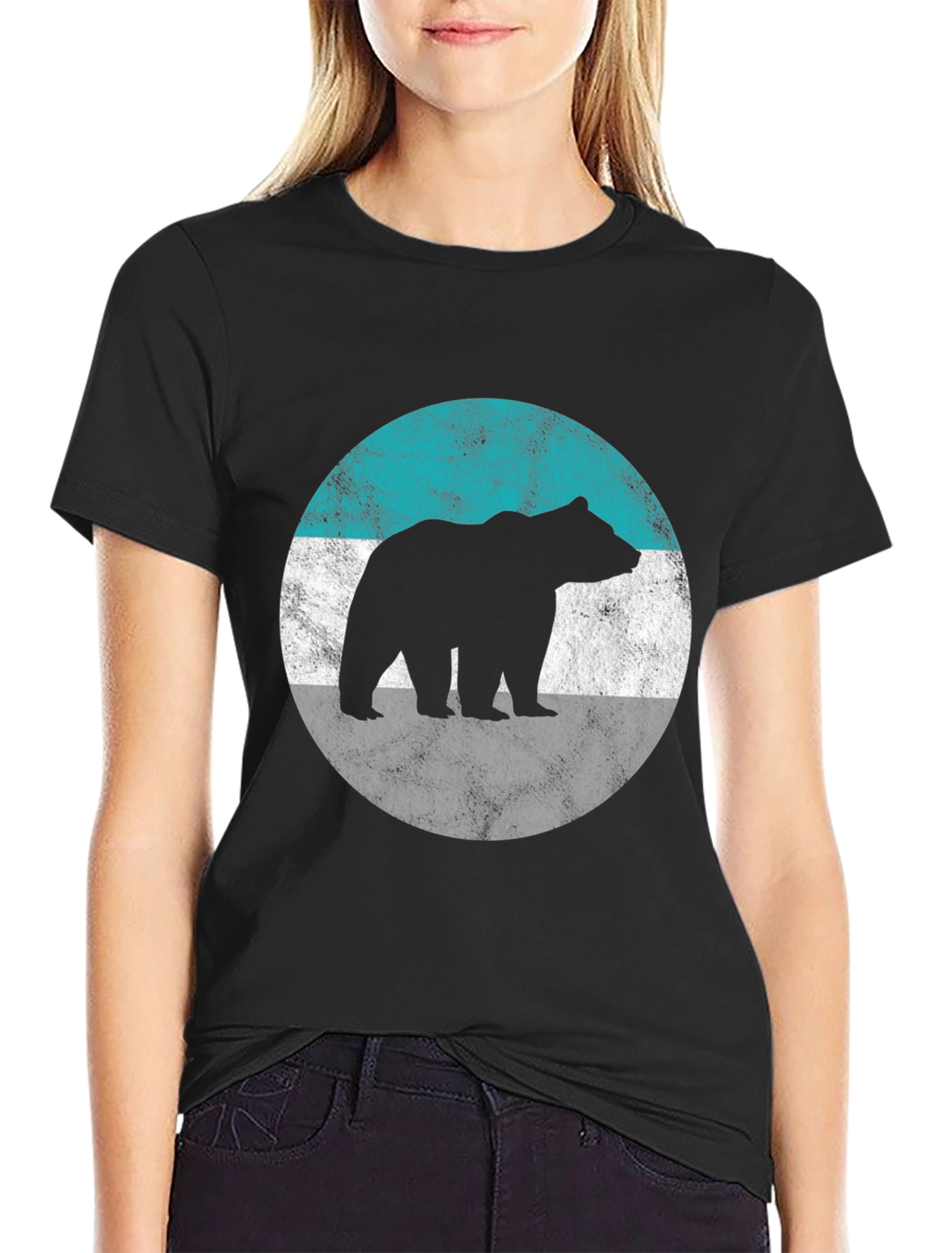 Bear Silhouette Graphic Tee - Mens Black Shirt