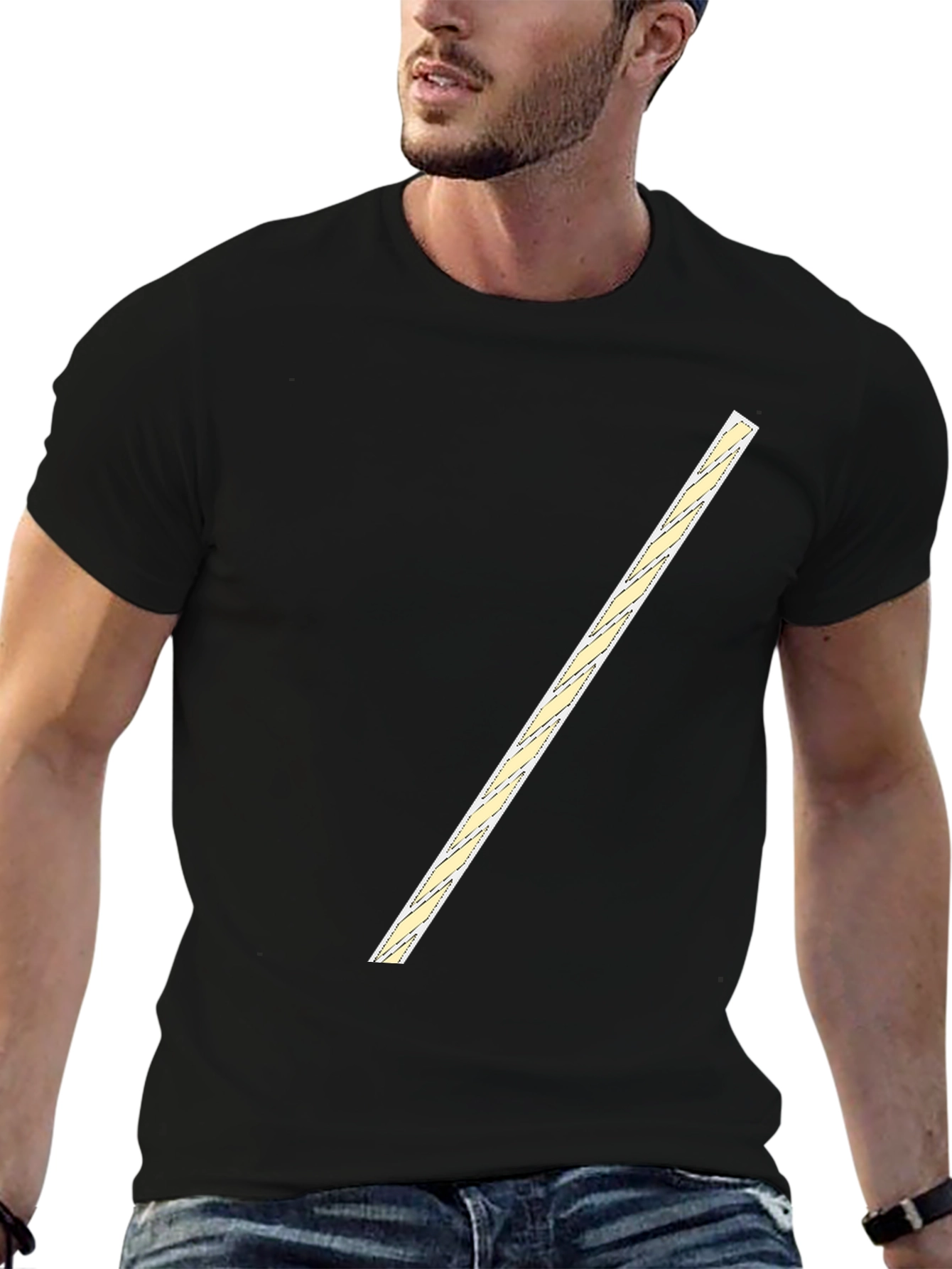 Mens Solid Black Crew Neck Short Sleeve T-Shirt
