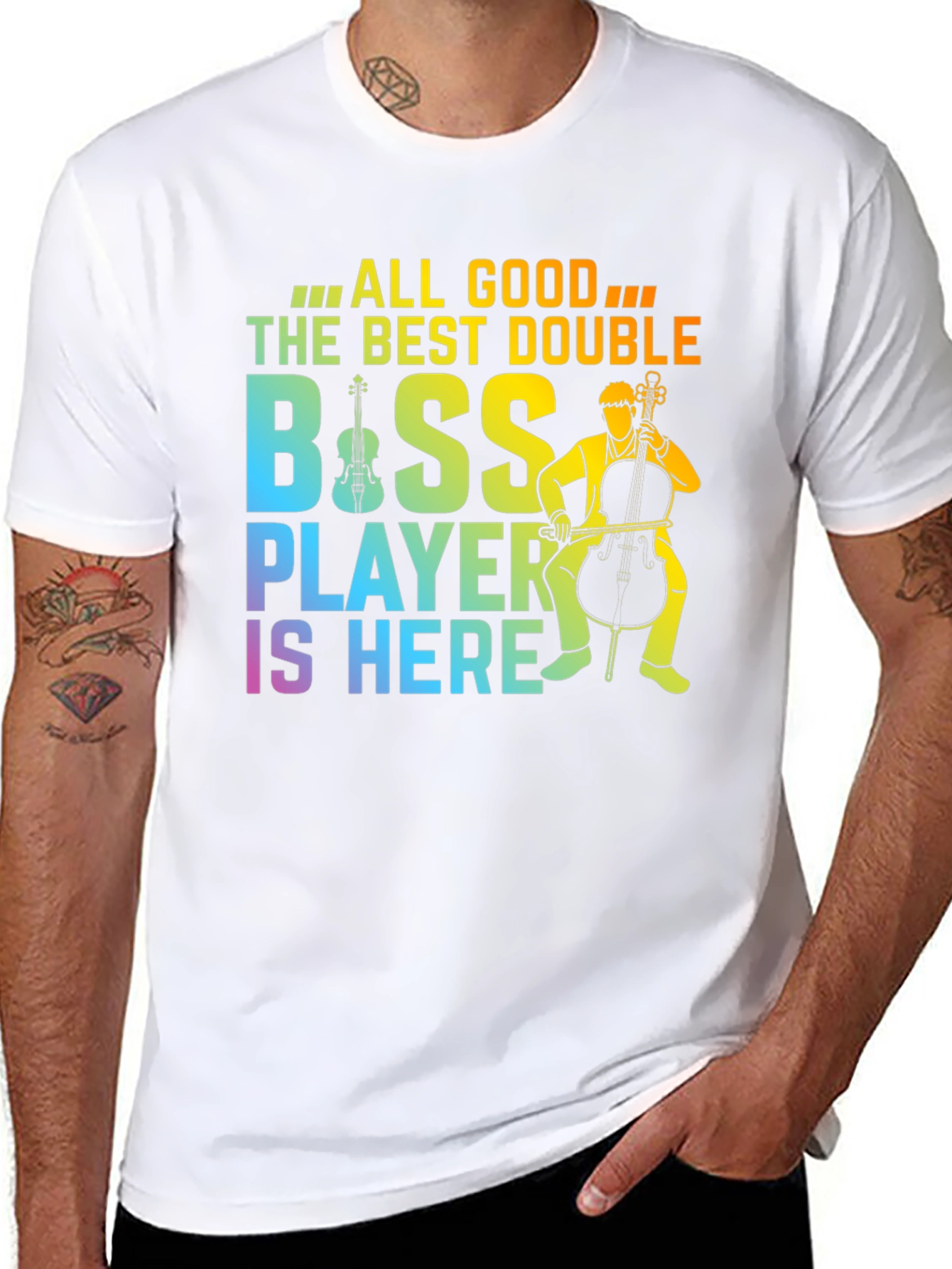 Double Bass Player T-Shirt Musician Graphic Tee