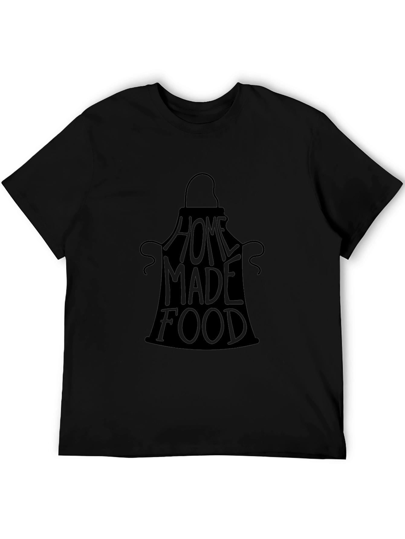 Home Made Food Graphic T-Shirt Black Crew Neck Tee
