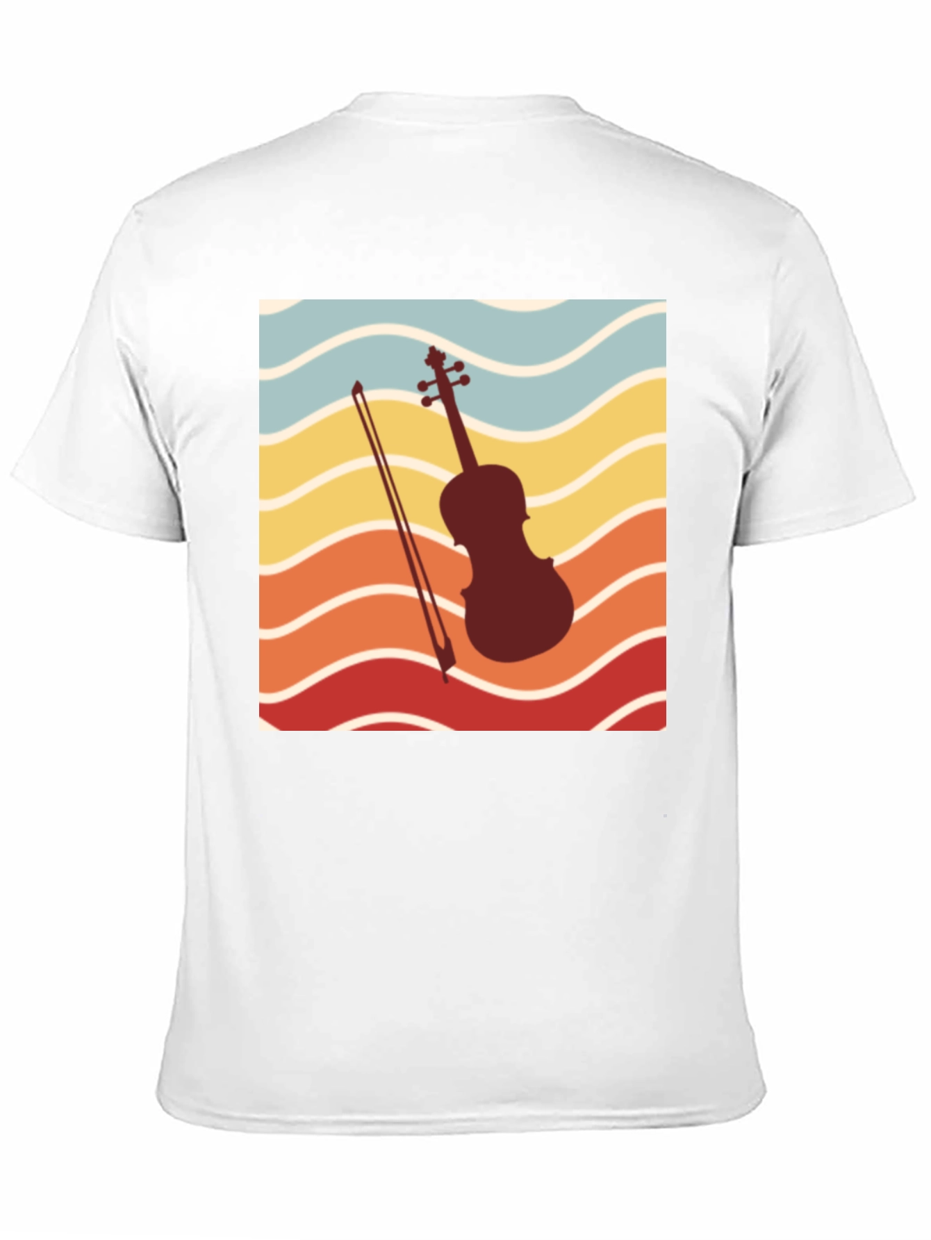 Retro Violin Sunset Graphic Tee