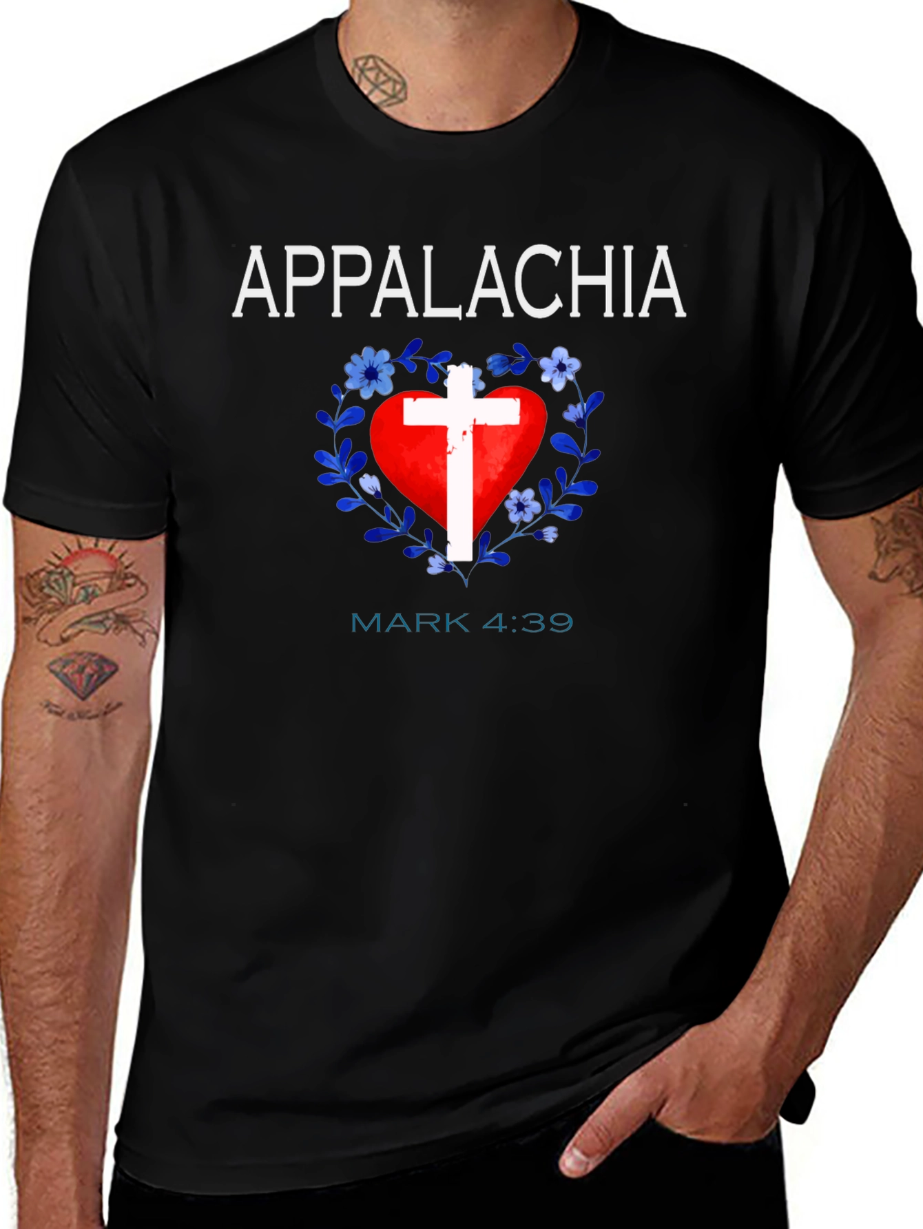Appalachia Heart Cross Christian T-Shirt