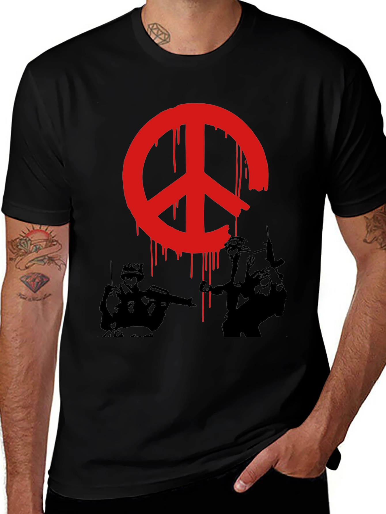 Peace Sign Graphic T-Shirt - Stylish and Bold