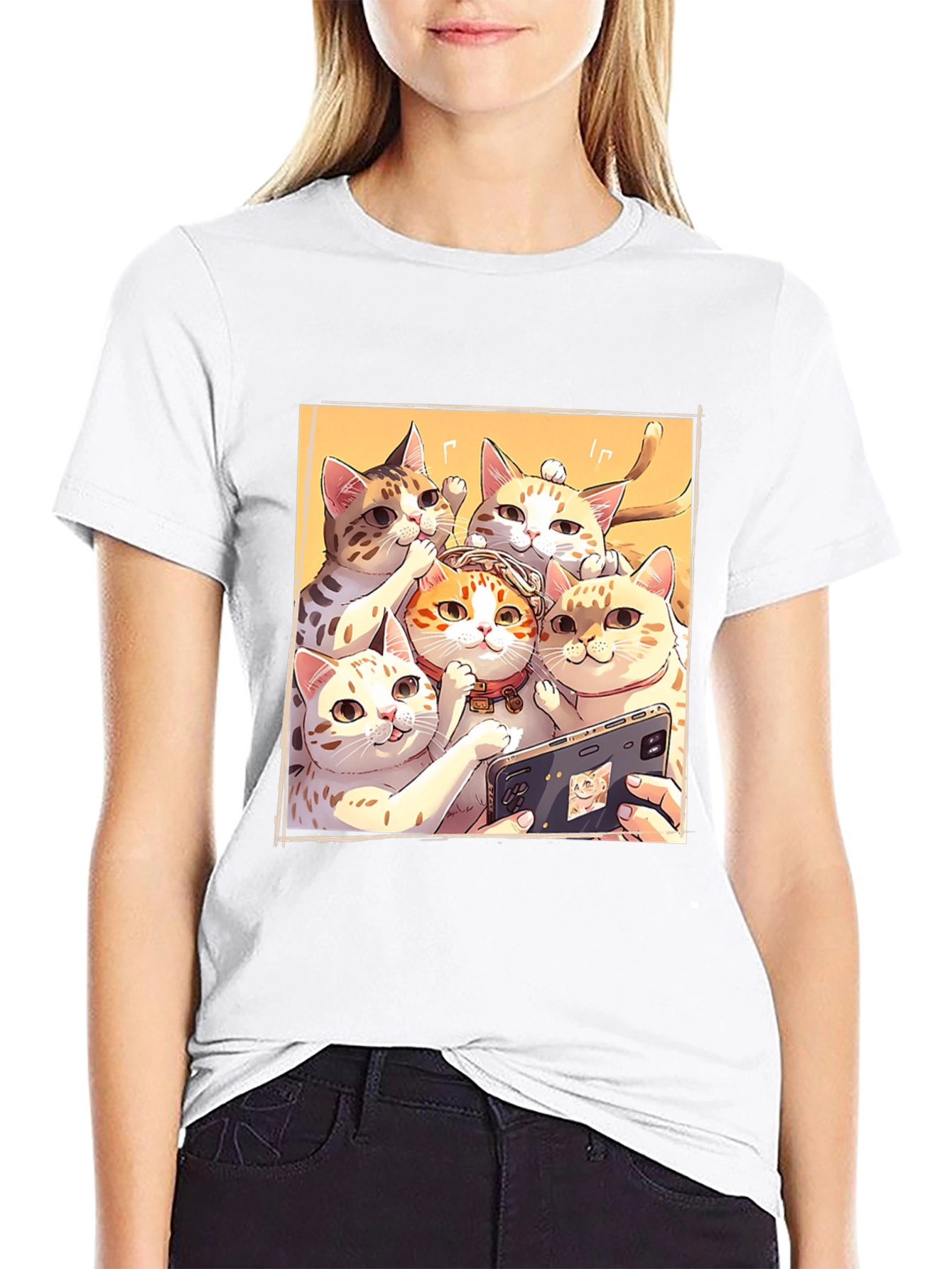 Cats Taking Selfie Graphic T-Shirt
