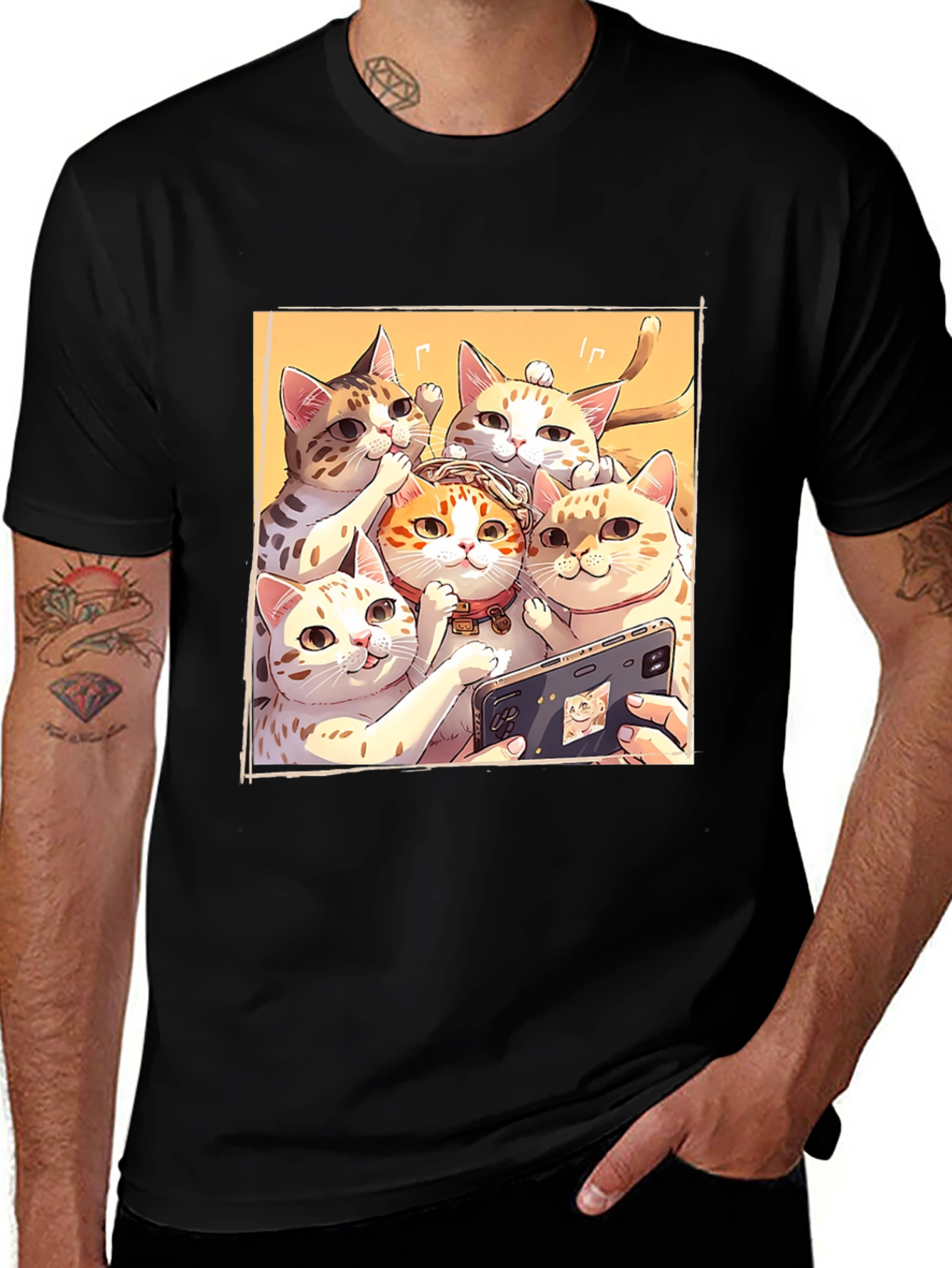 Cats Taking Selfie Graphic T-Shirt