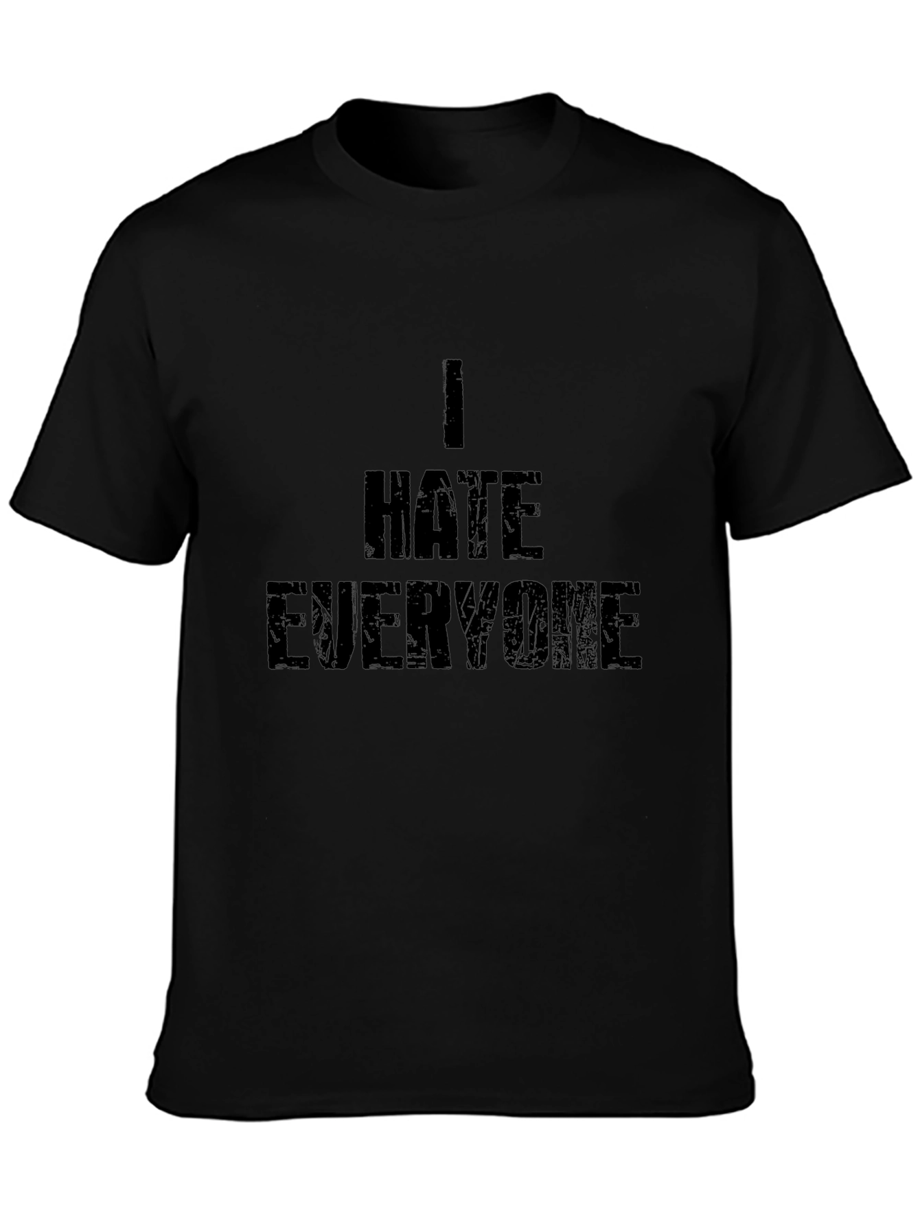I Hate Everyone Graphic Tee - Black Cotton Blend