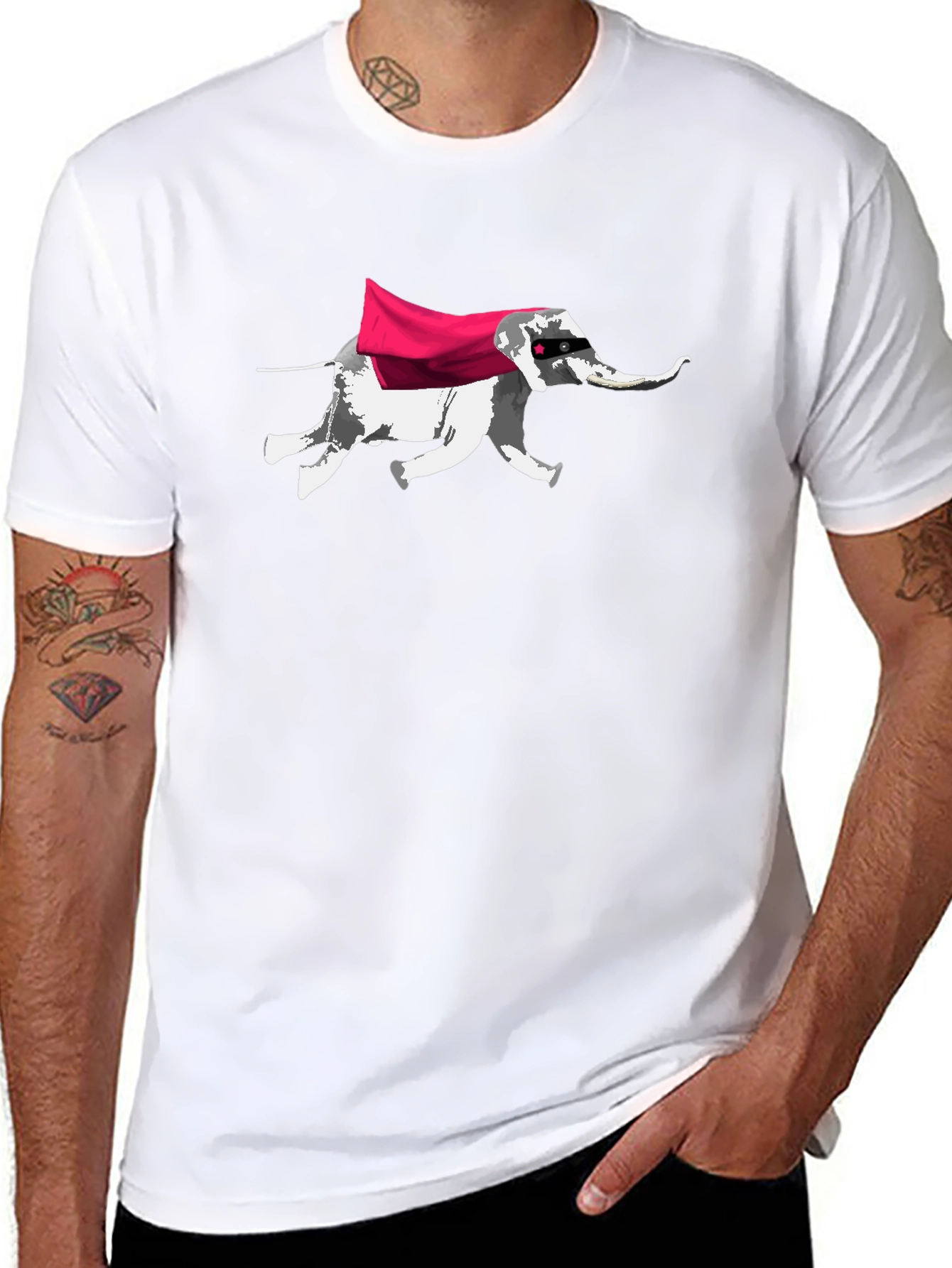 Super Elephant Graphic T-Shirt - Cool Animal Tee