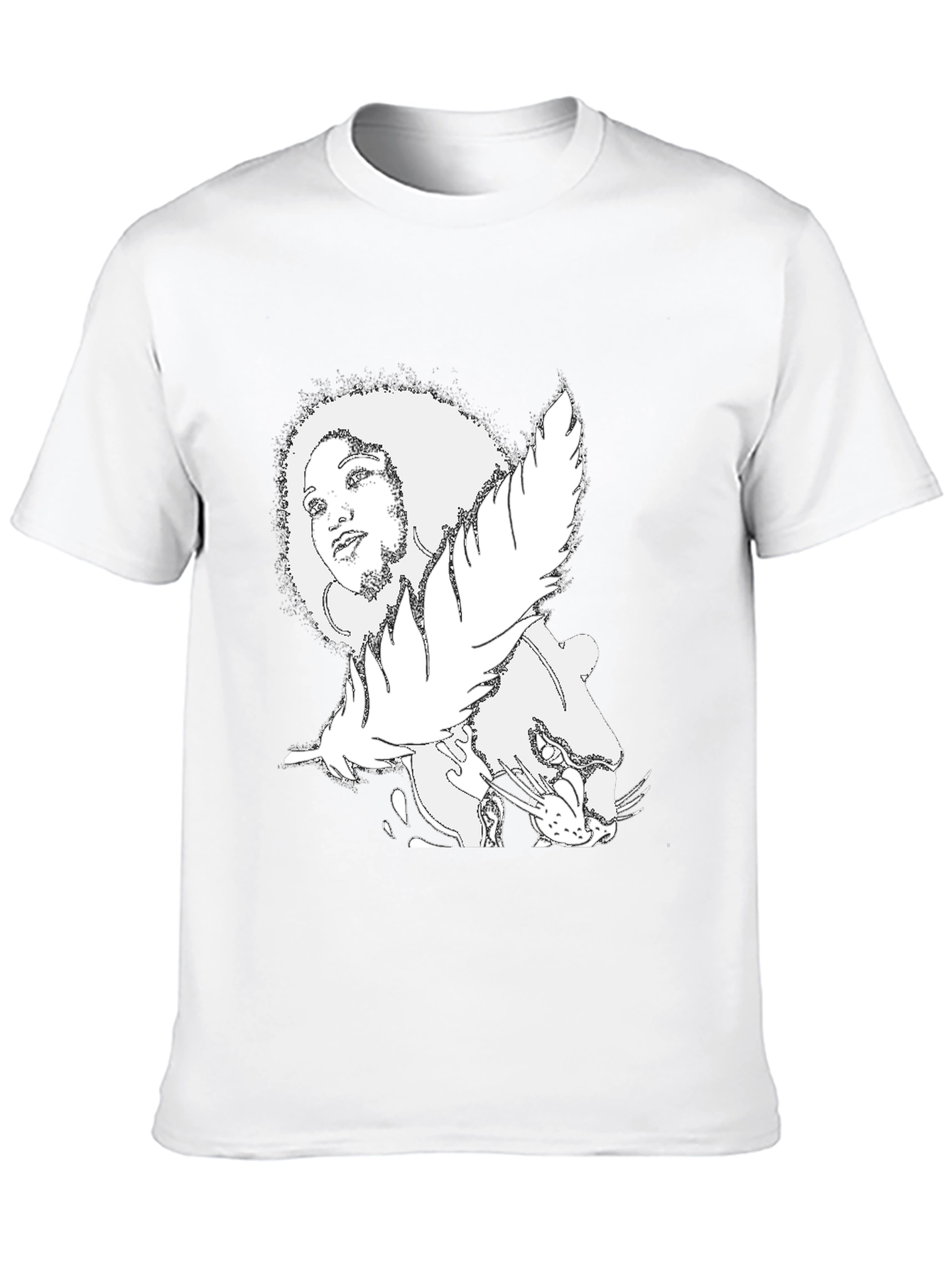 Afro Woman & Panther Graphic Tee - Black