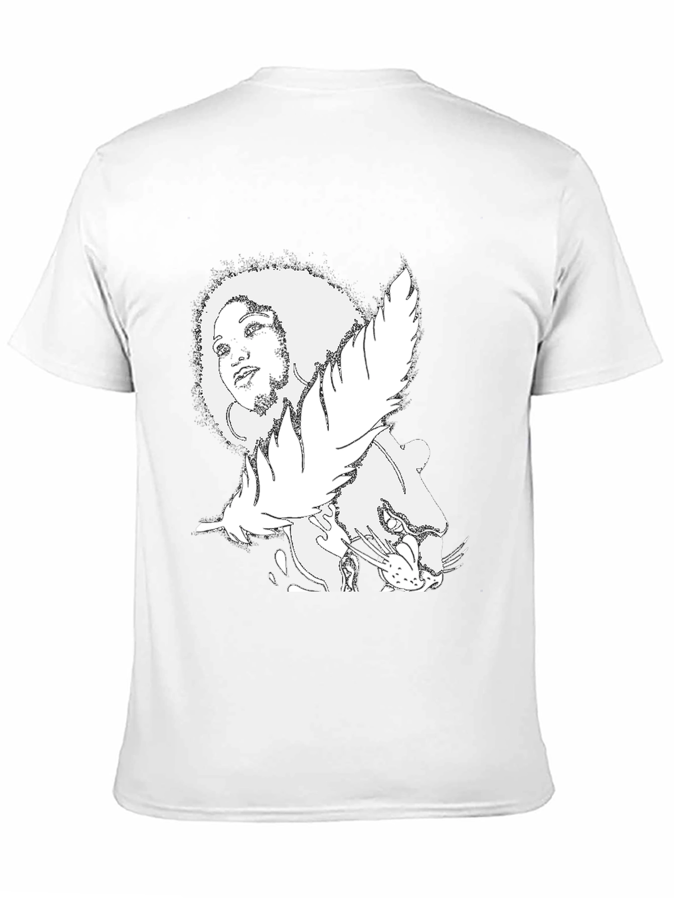 Afro Woman & Panther Graphic Tee - Black