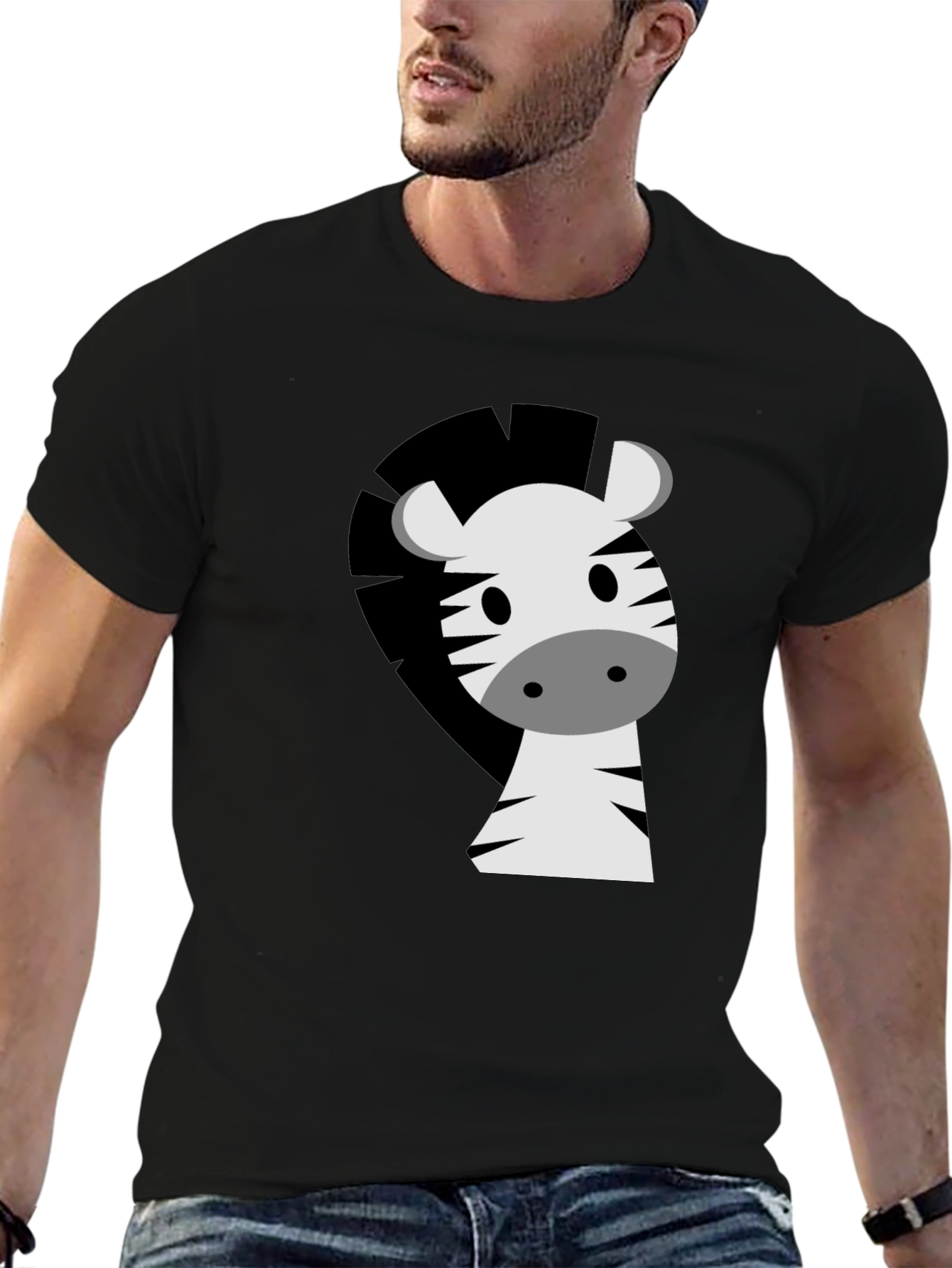 Zebra Graphic Tee - Cute Cartoon Animal T-Shirt