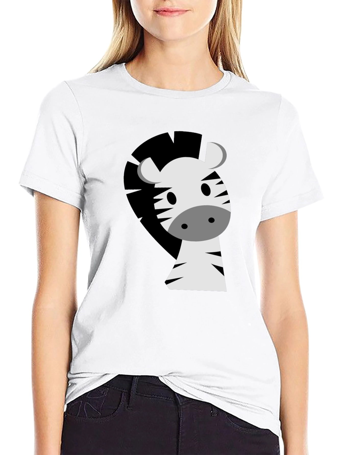 Zebra Graphic Tee - Cute Cartoon Animal T-Shirt