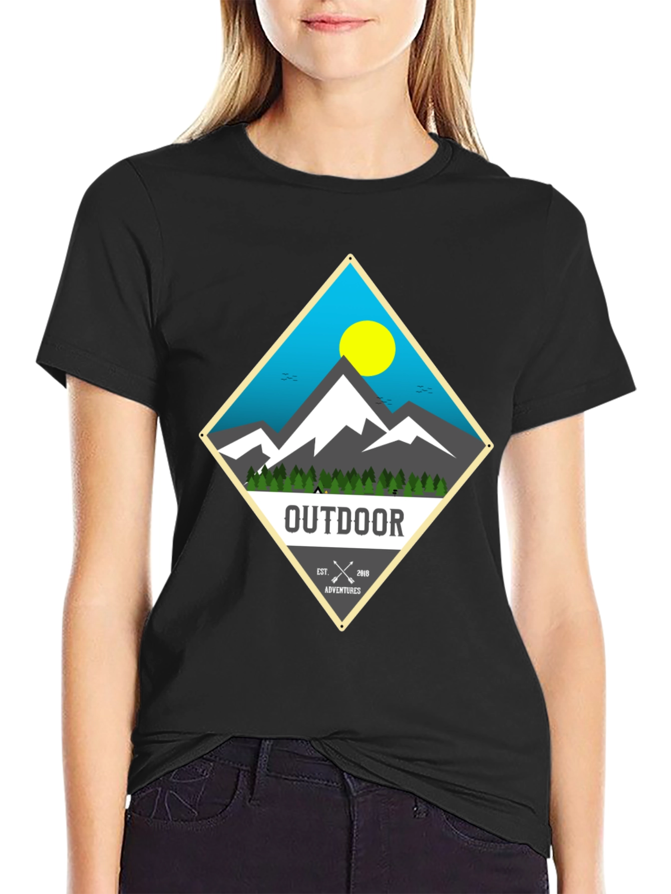 Outdoor Adventure Graphic Tee - Mens Black T-Shirt