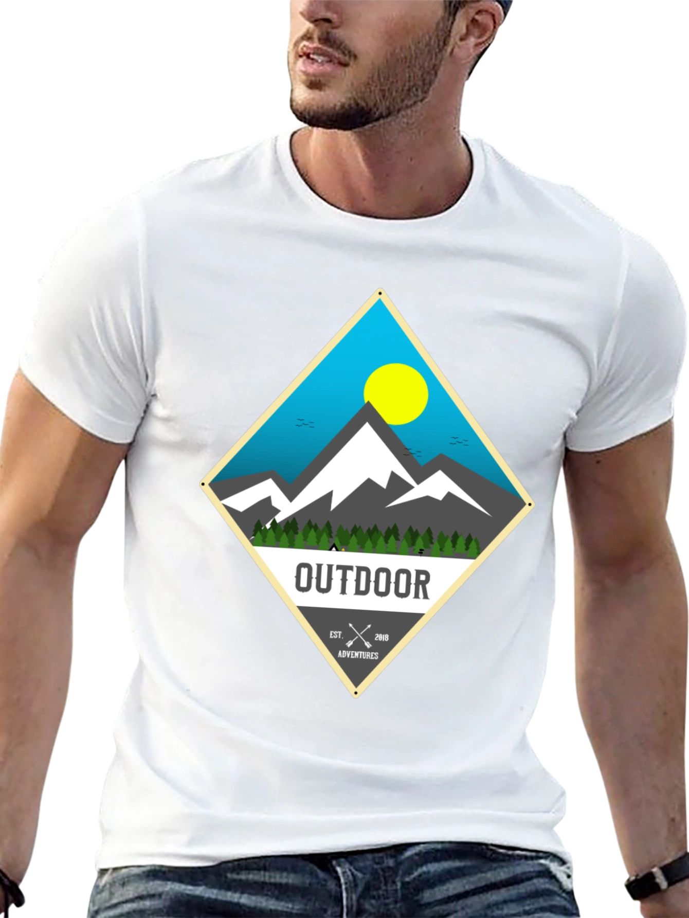 Outdoor Adventure Graphic Tee - Mens Black T-Shirt