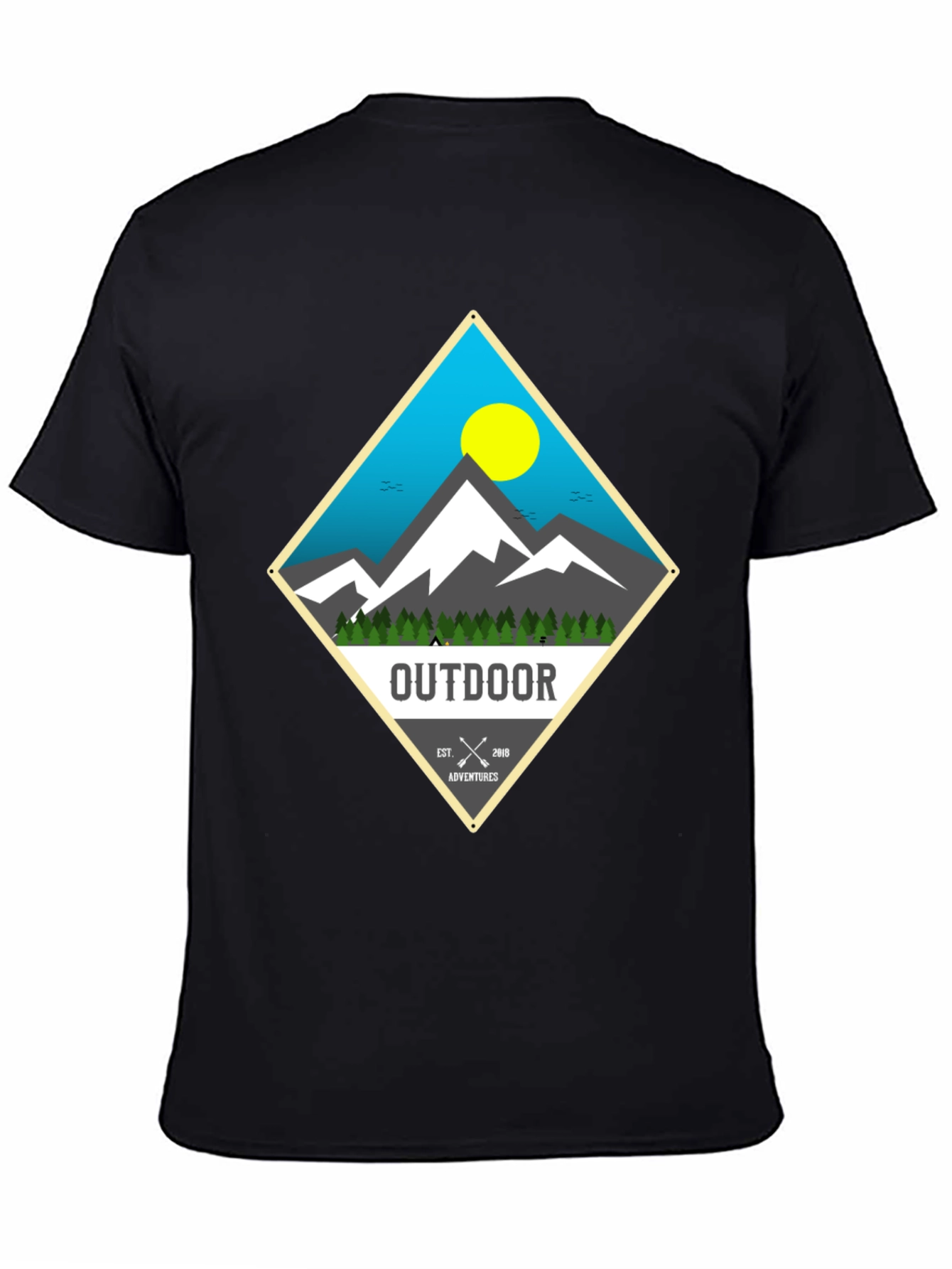 Outdoor Adventure Graphic Tee - Mens Black T-Shirt