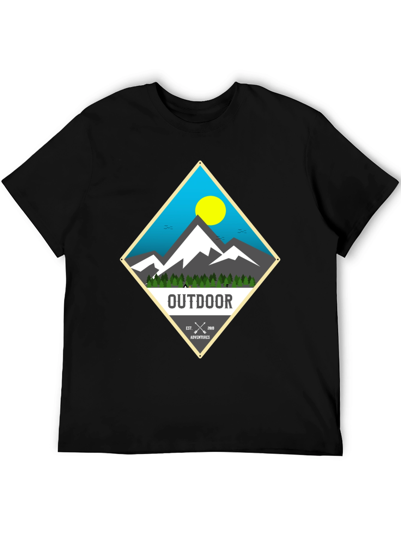 Outdoor Adventure Graphic Tee - Mens Black T-Shirt