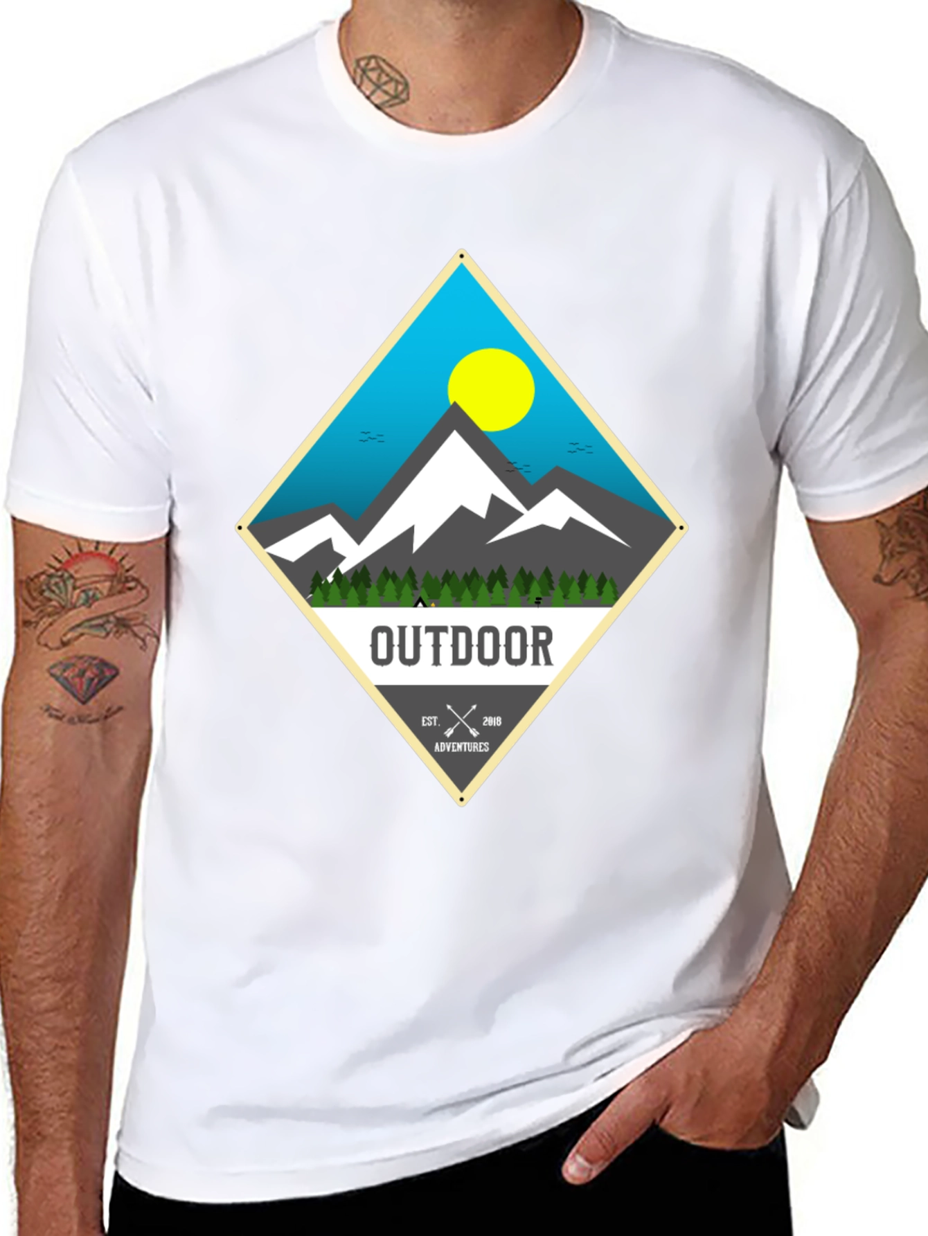 Outdoor Adventure Graphic Tee - Mens Black T-Shirt