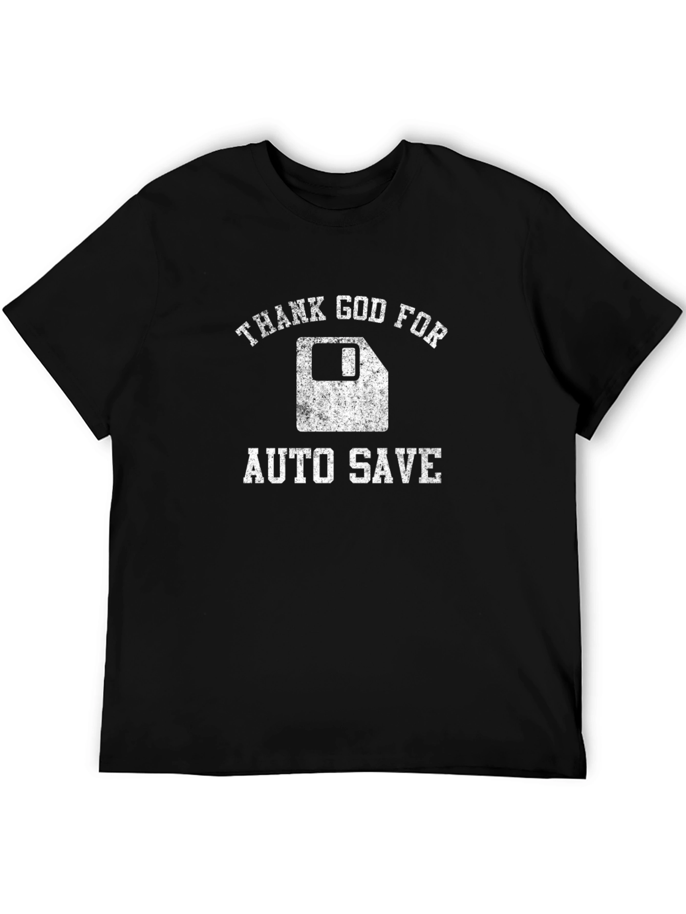 Thank God for Auto Save Black Graphic Tee