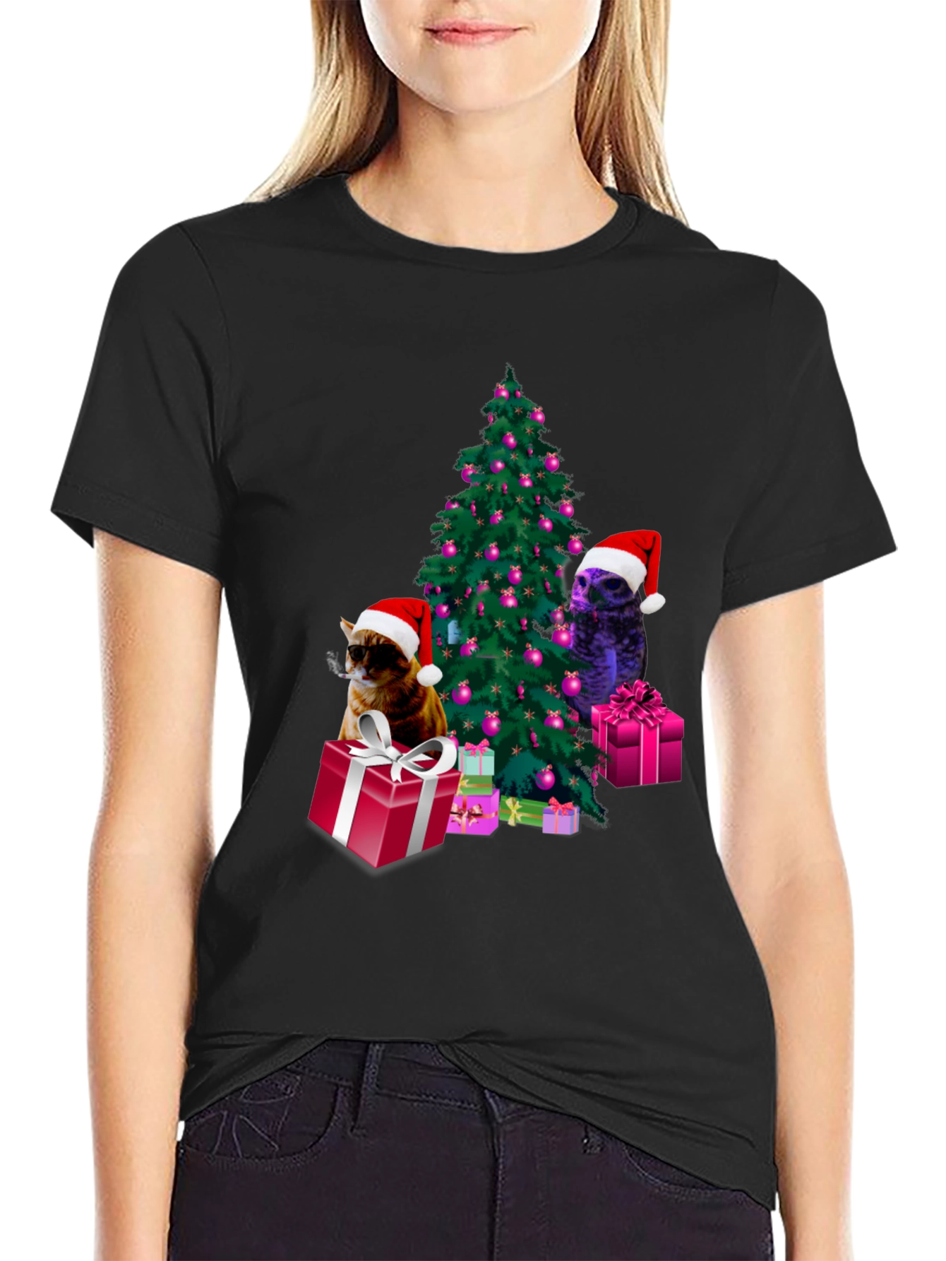 Festive Christmas Cats T-Shirt