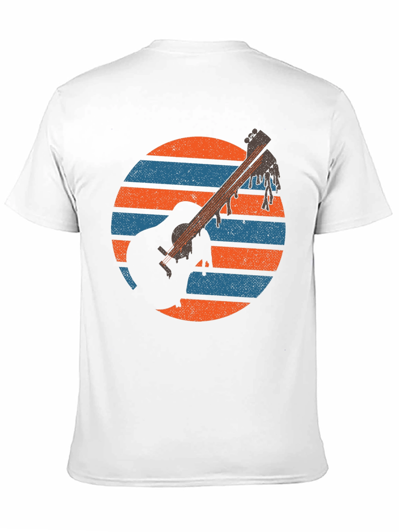 Retro Guitar Sunset Graphic Tee - Musicians Black T-Shirt