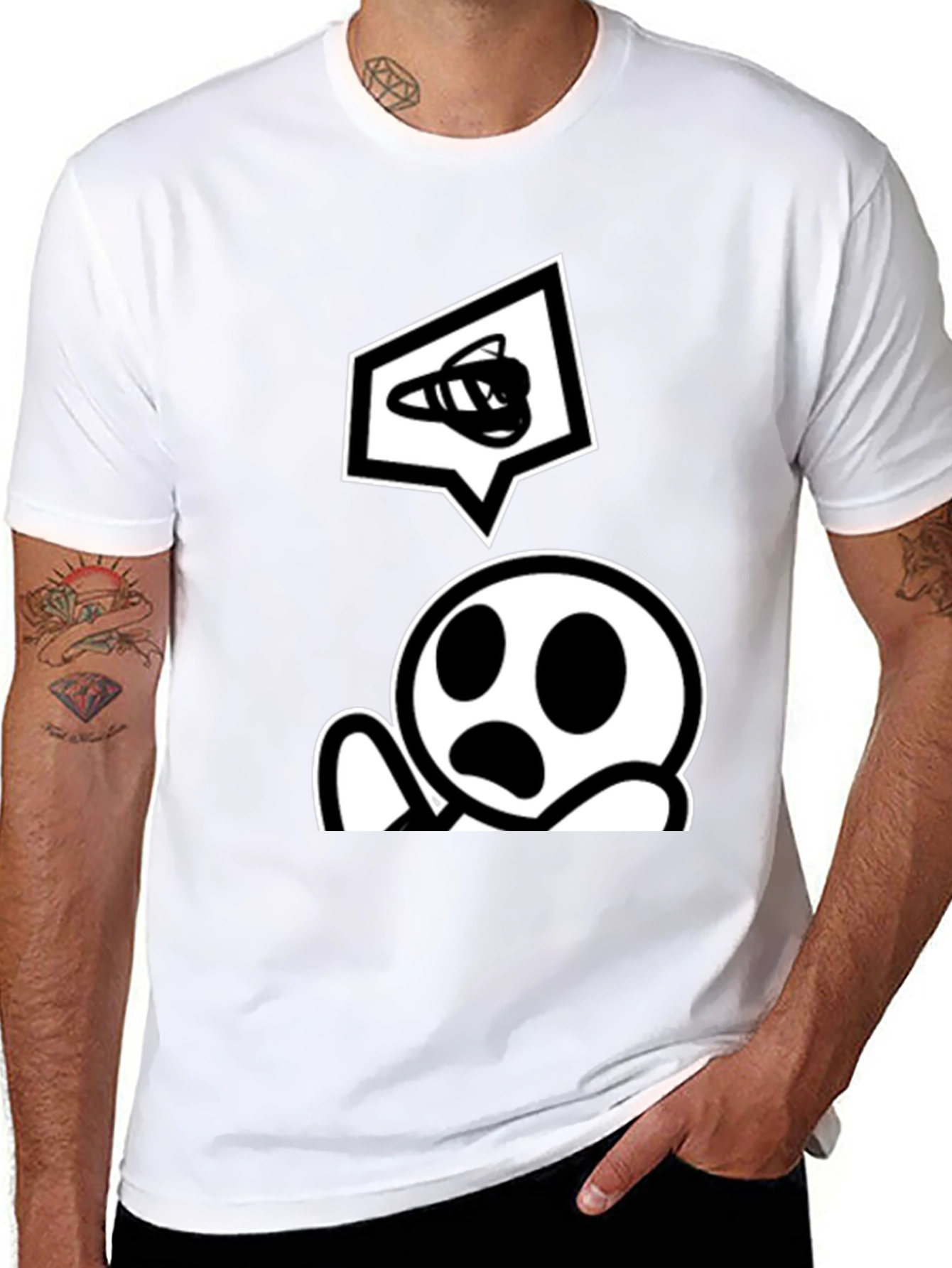 Cartoon Graphic T-Shirt - Classic Black Tee
