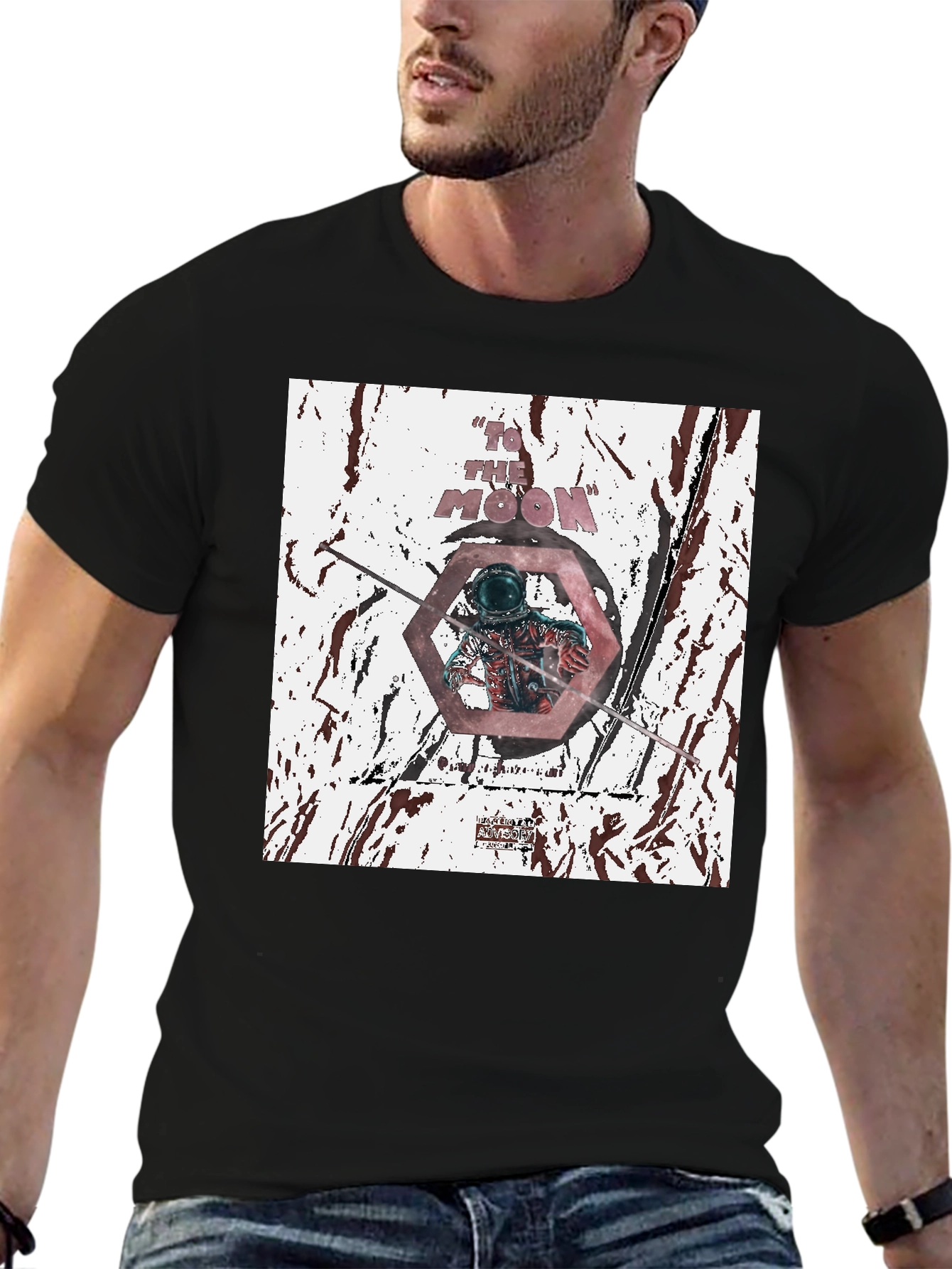 To The Moon Graphic Tee - Black