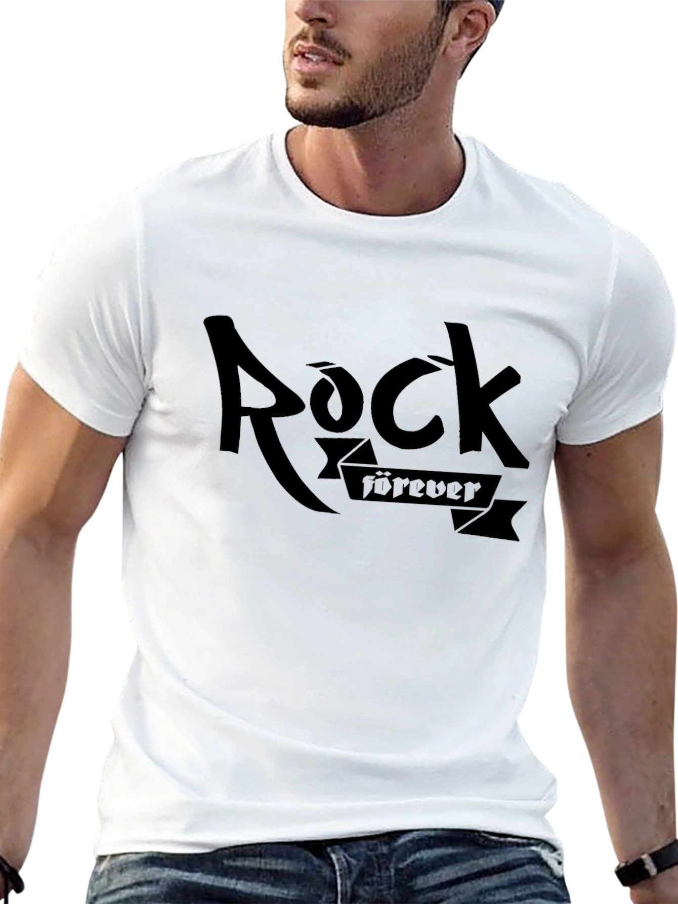 Rock Forever Black Graphic T-Shirt
