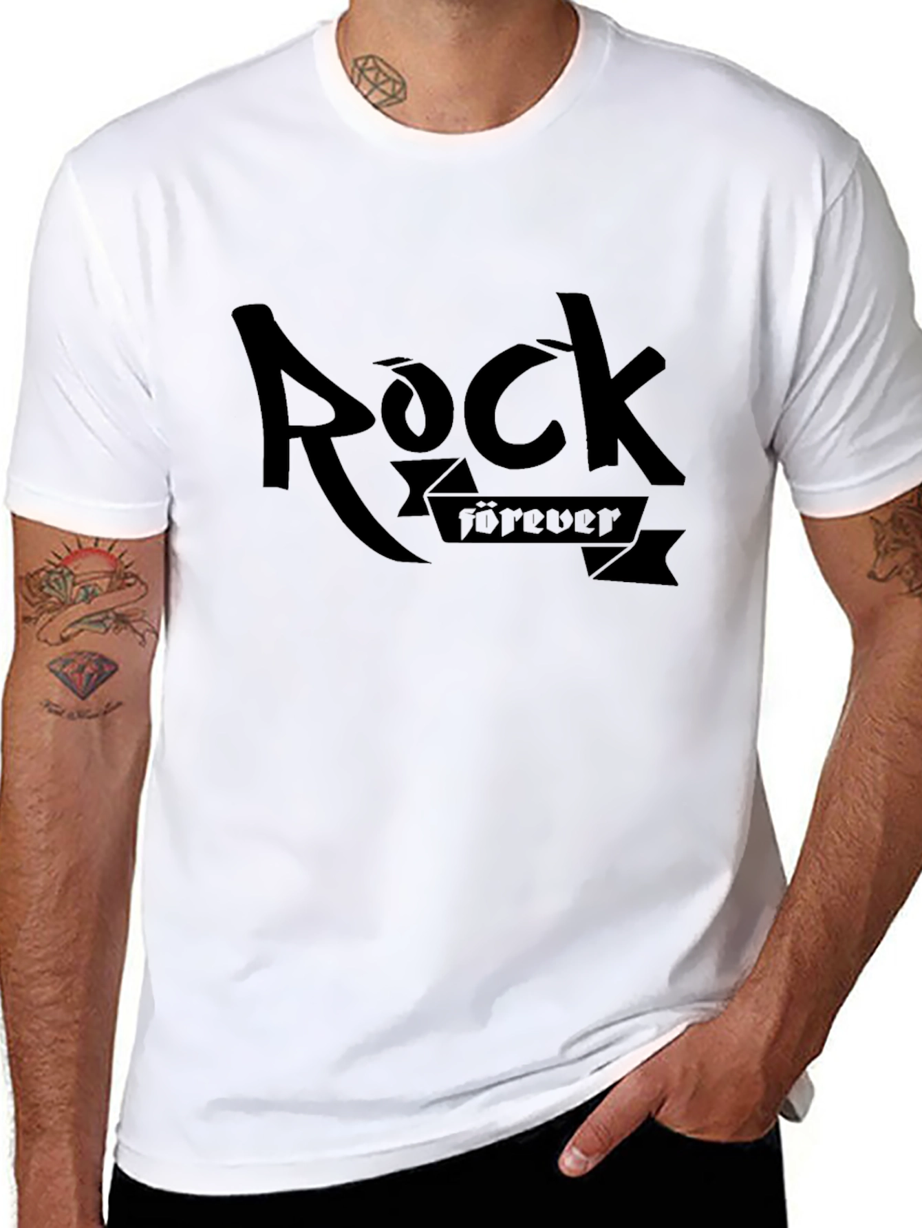 Rock Forever Black Graphic T-Shirt