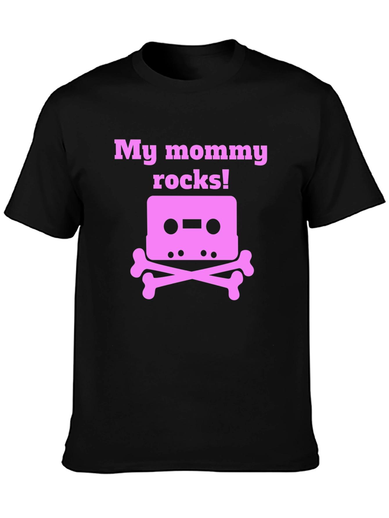 My Mommy Rocks T-Shirt - Cassette Skull Design