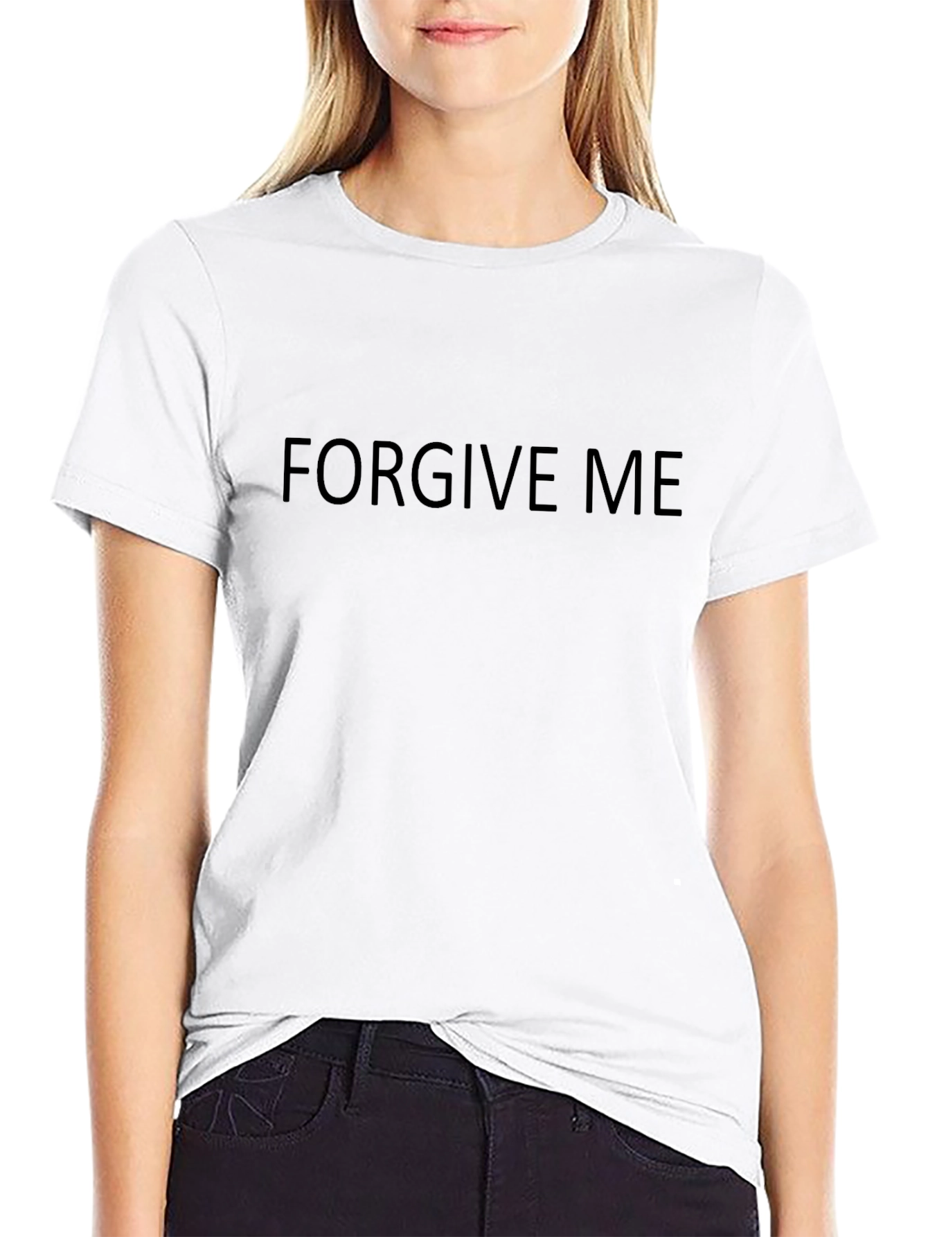 Forgive Me Graphic Tee - Black Cotton Blend