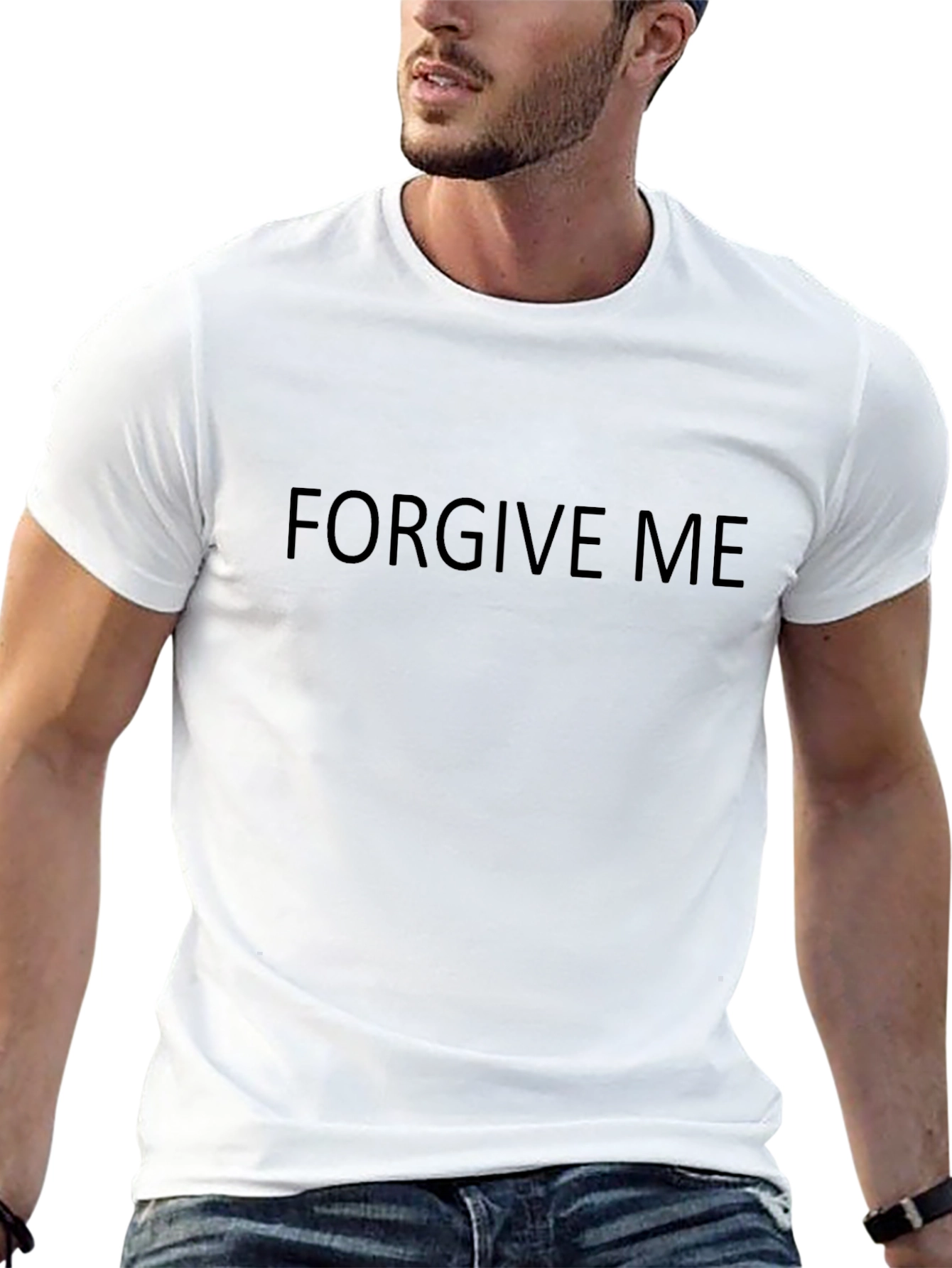 Forgive Me Graphic Tee - Black Cotton Blend