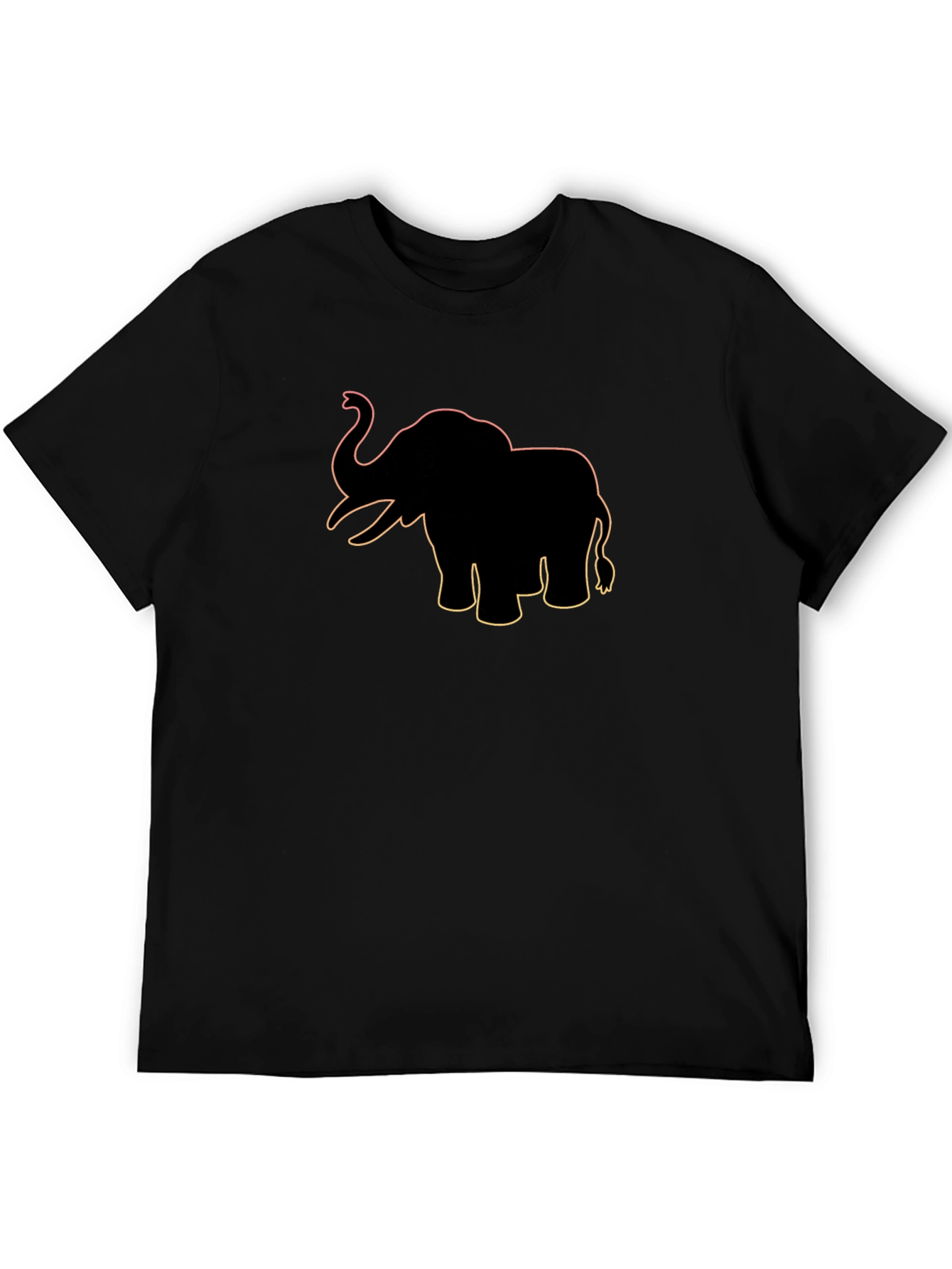 Elephant Graphic Print Black T-Shirt