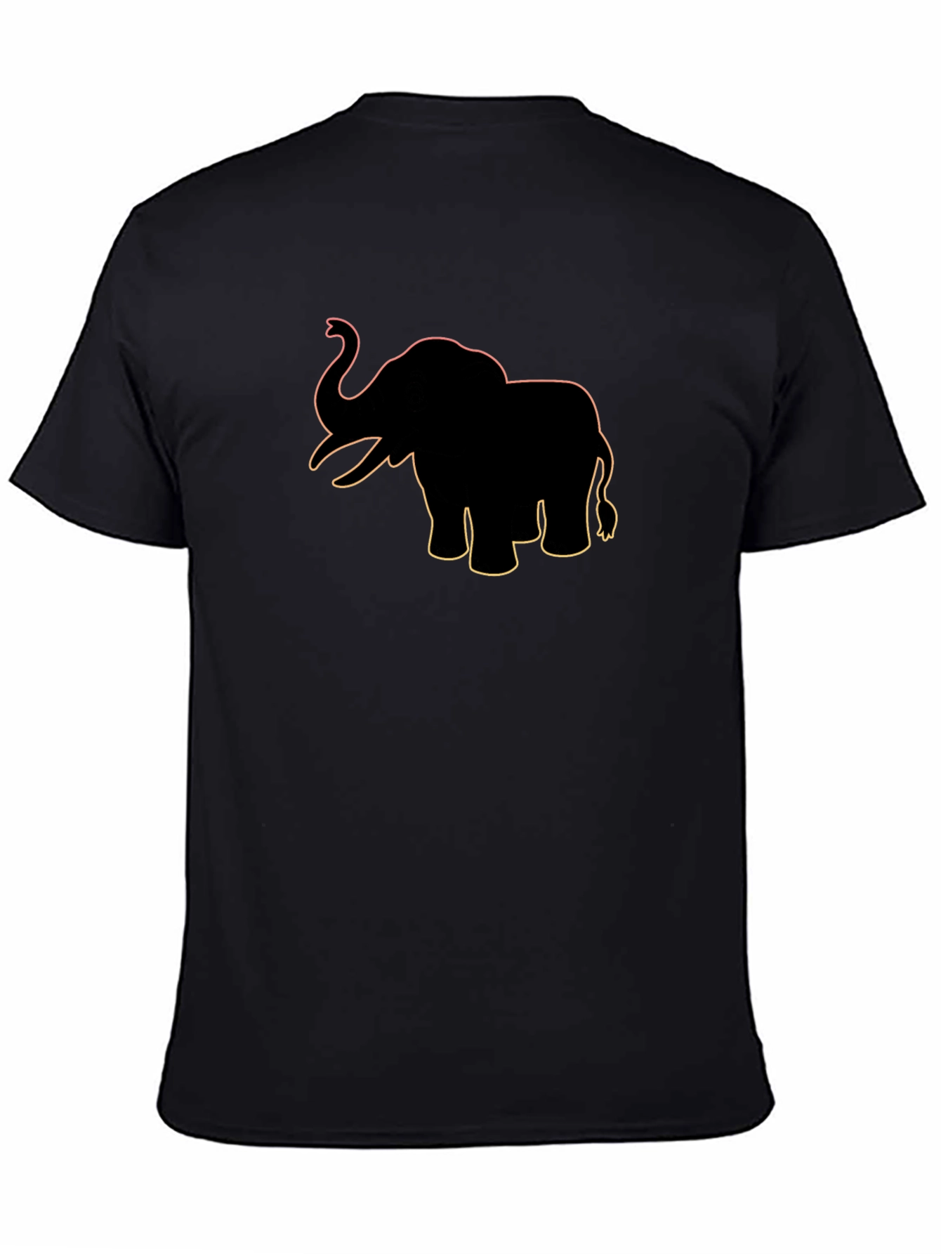 Elephant Graphic Print Black T-Shirt