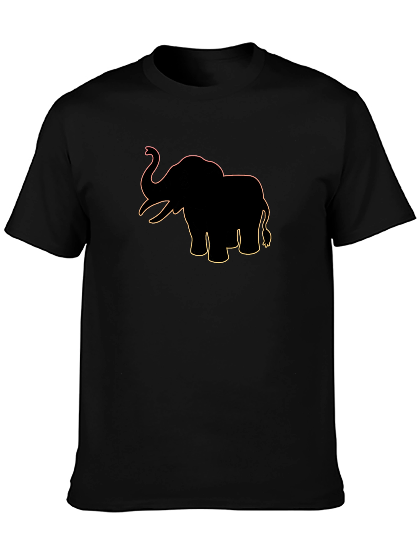 Elephant Graphic Print Black T-Shirt