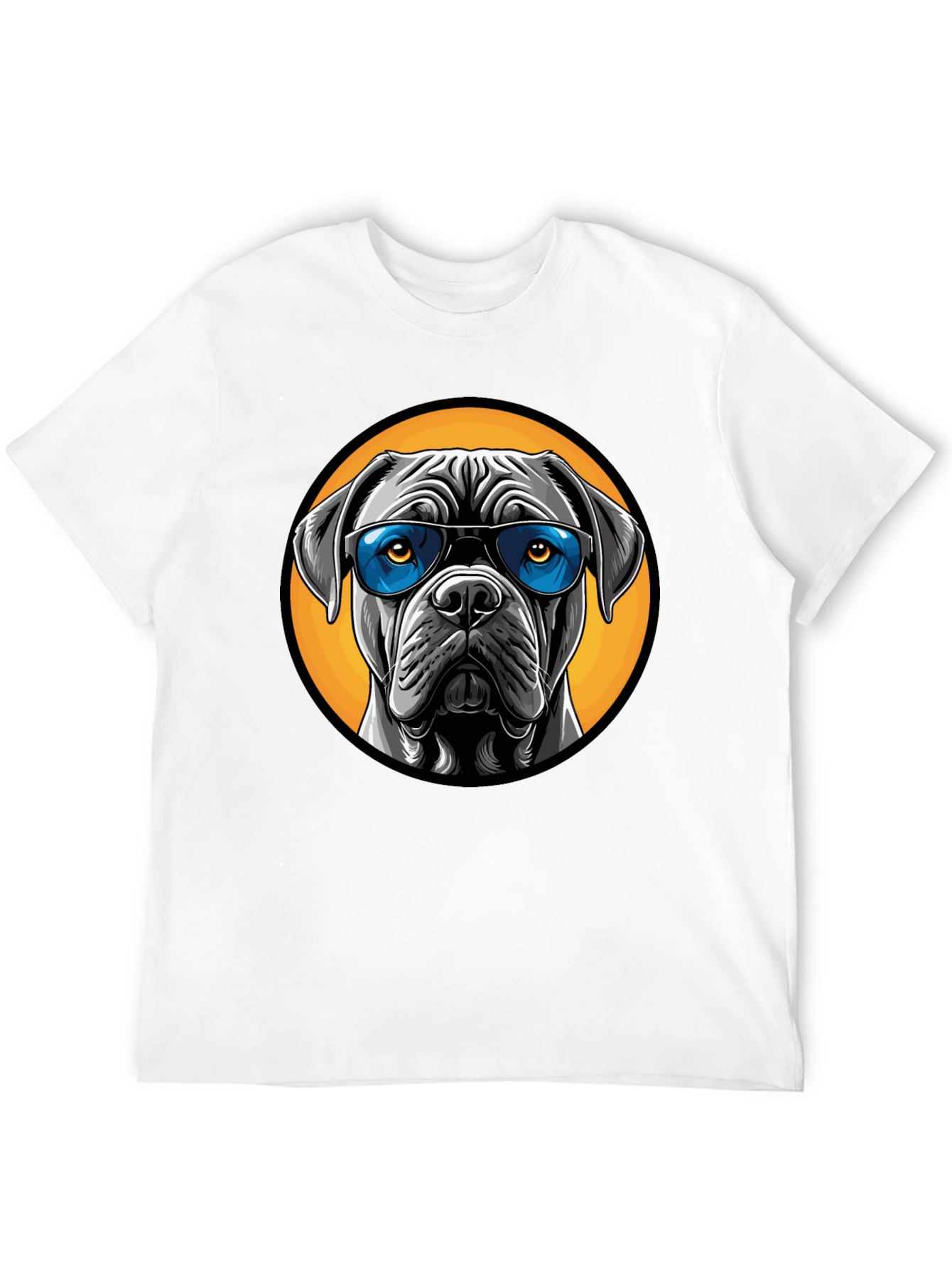 Dog with Sunglasses Graphic Tee - Black