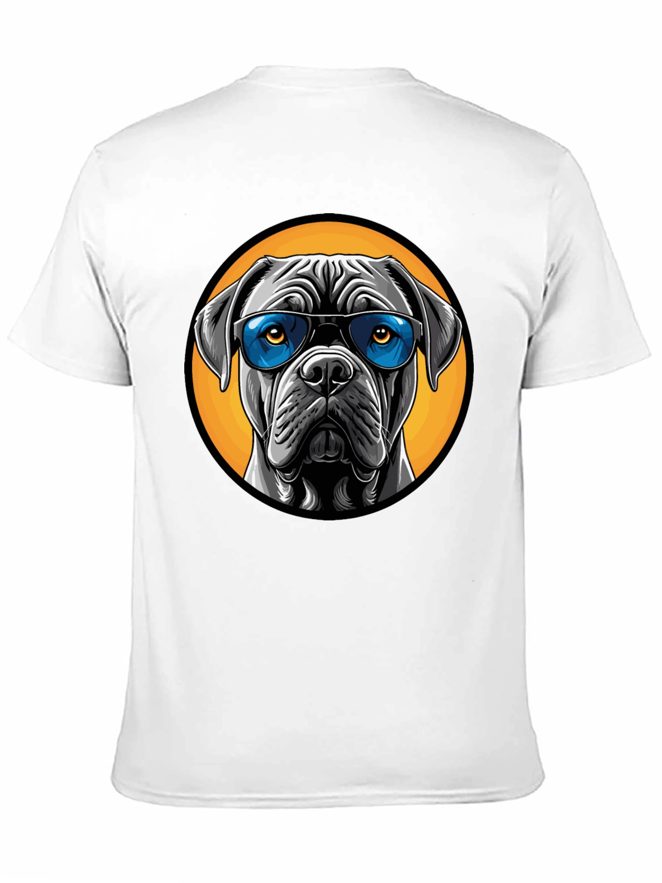 Dog with Sunglasses Graphic Tee - Black