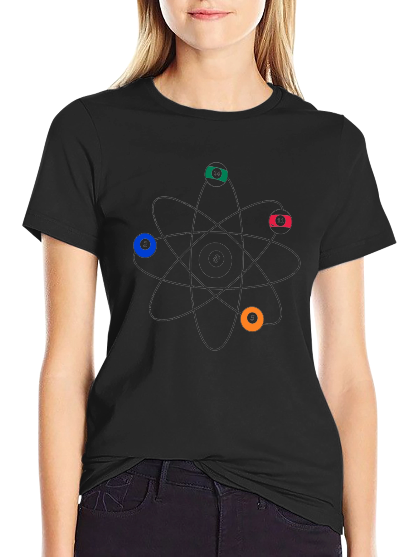 Atom Billiard Balls T-Shirt - Science Pool Graphic Tee