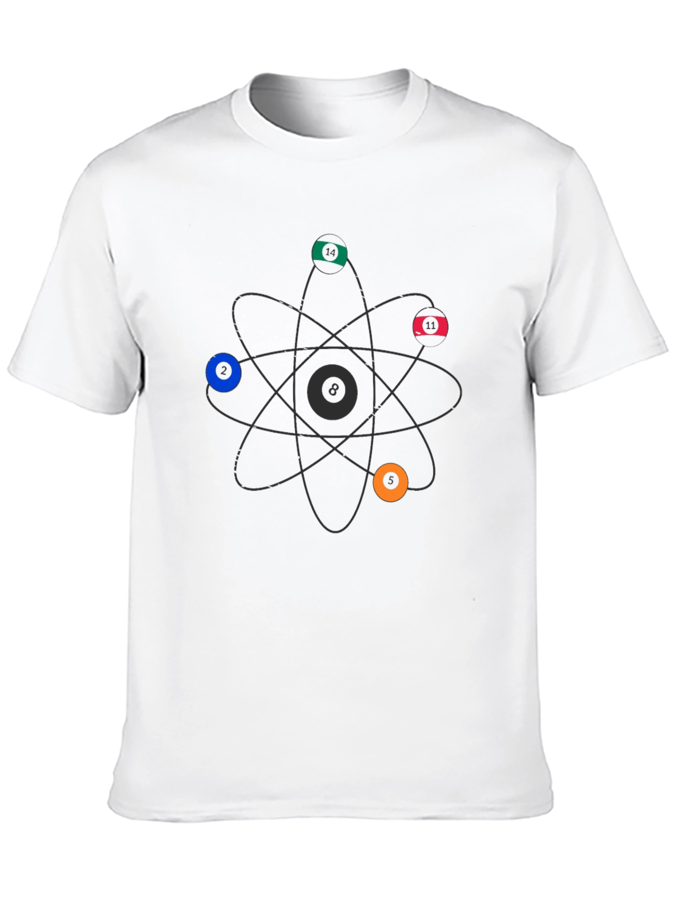 Atom Billiard Balls T-Shirt - Science Pool Graphic Tee