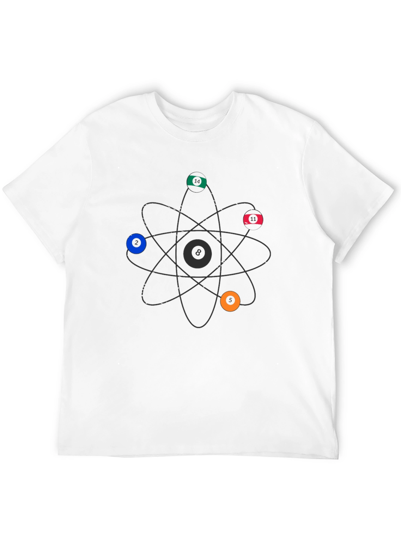 Atom Billiard Balls T-Shirt - Science Pool Graphic Tee