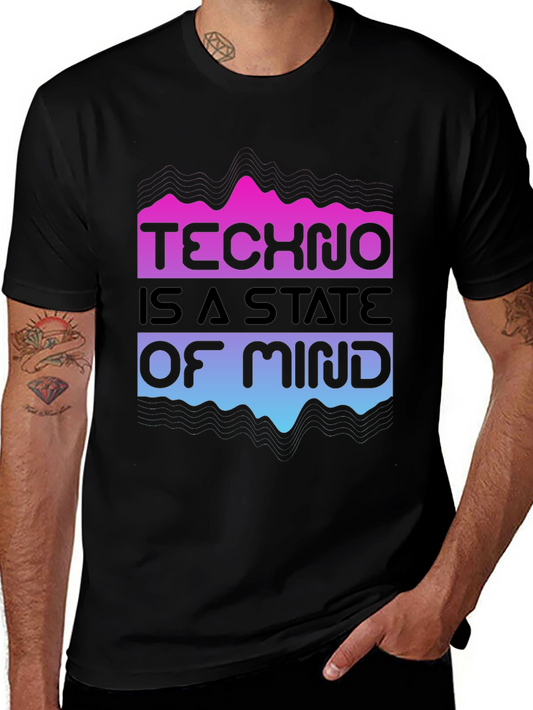 Techno State of Mind Black Graphic T-Shirt