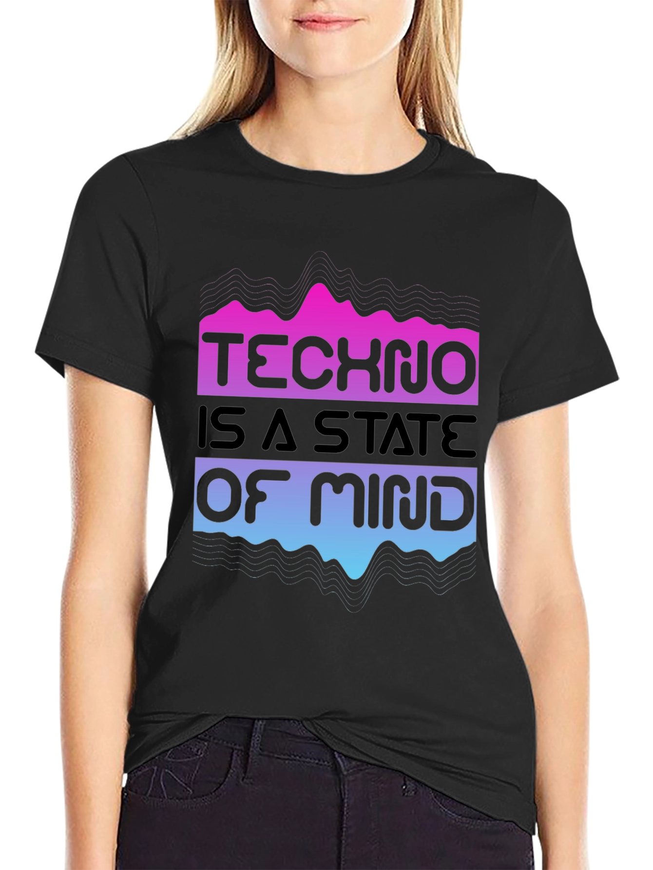 Techno State of Mind Black Graphic T-Shirt