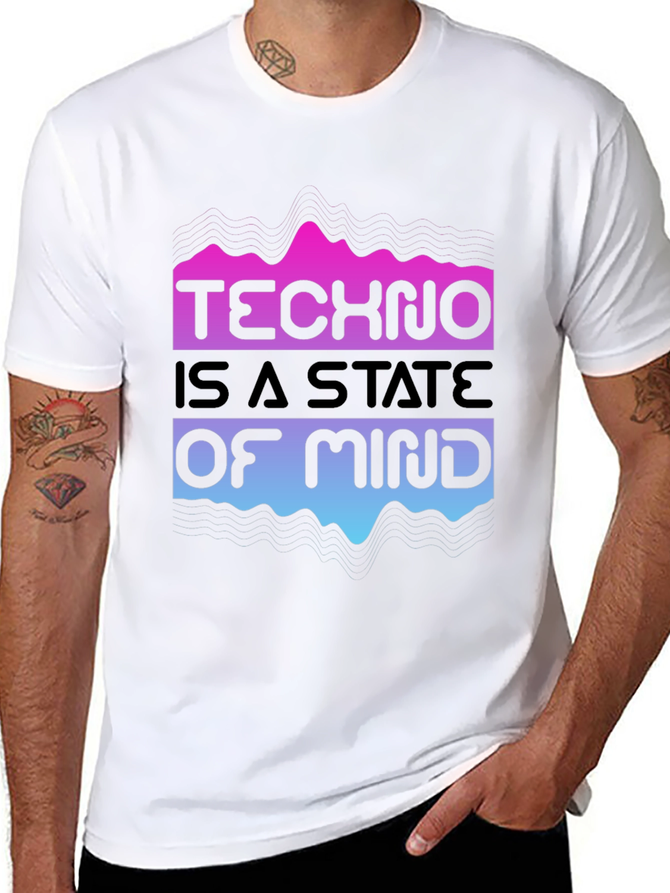 Techno State of Mind Black Graphic T-Shirt