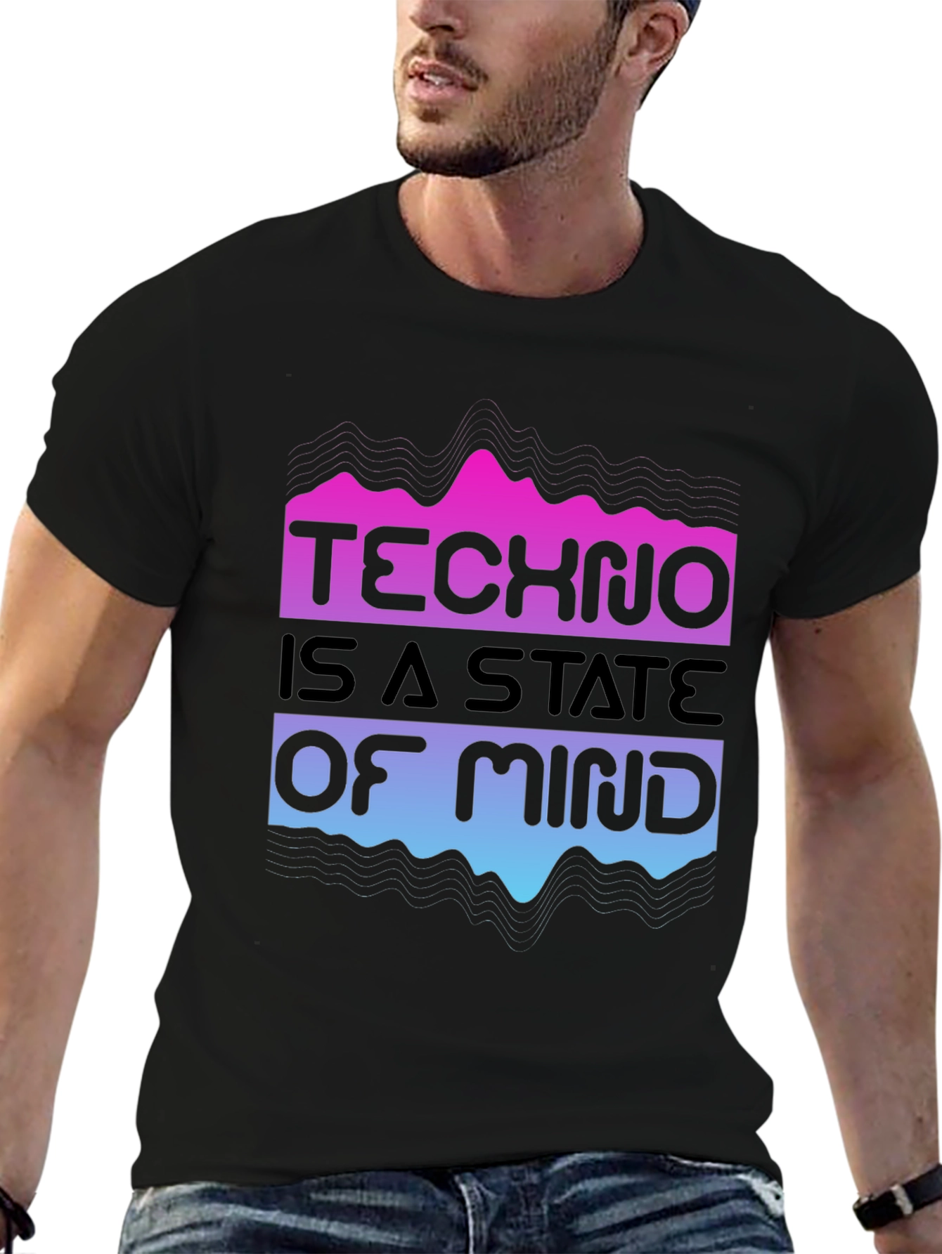 Techno State of Mind Black Graphic T-Shirt