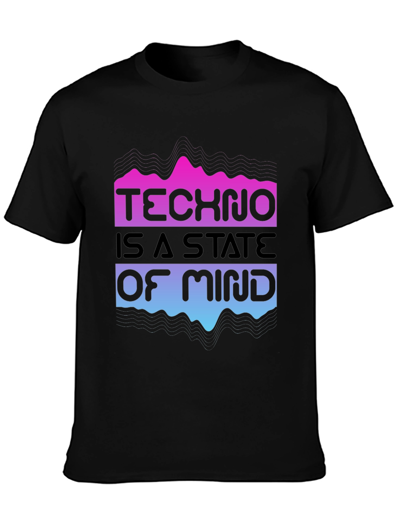 Techno State of Mind Black Graphic T-Shirt