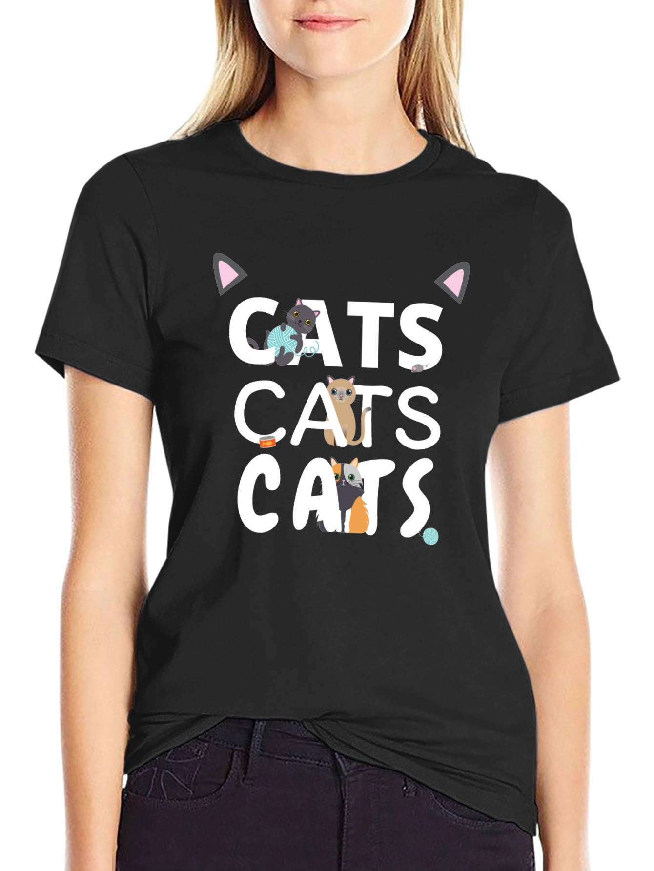 Cats Graphic T-Shirt Funny Cute Tee