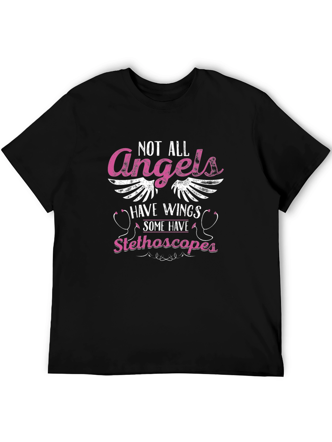 Not All Angels Stethoscope Graphic T-Shirt