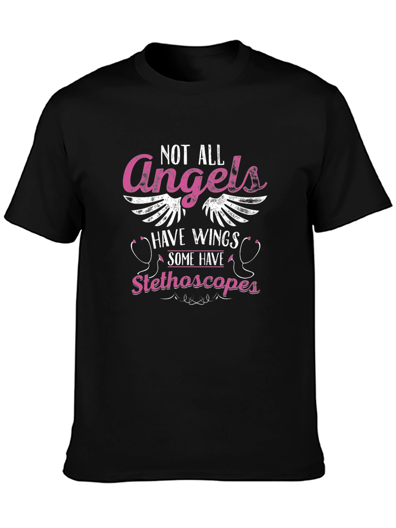 Not All Angels Stethoscope Graphic T-Shirt