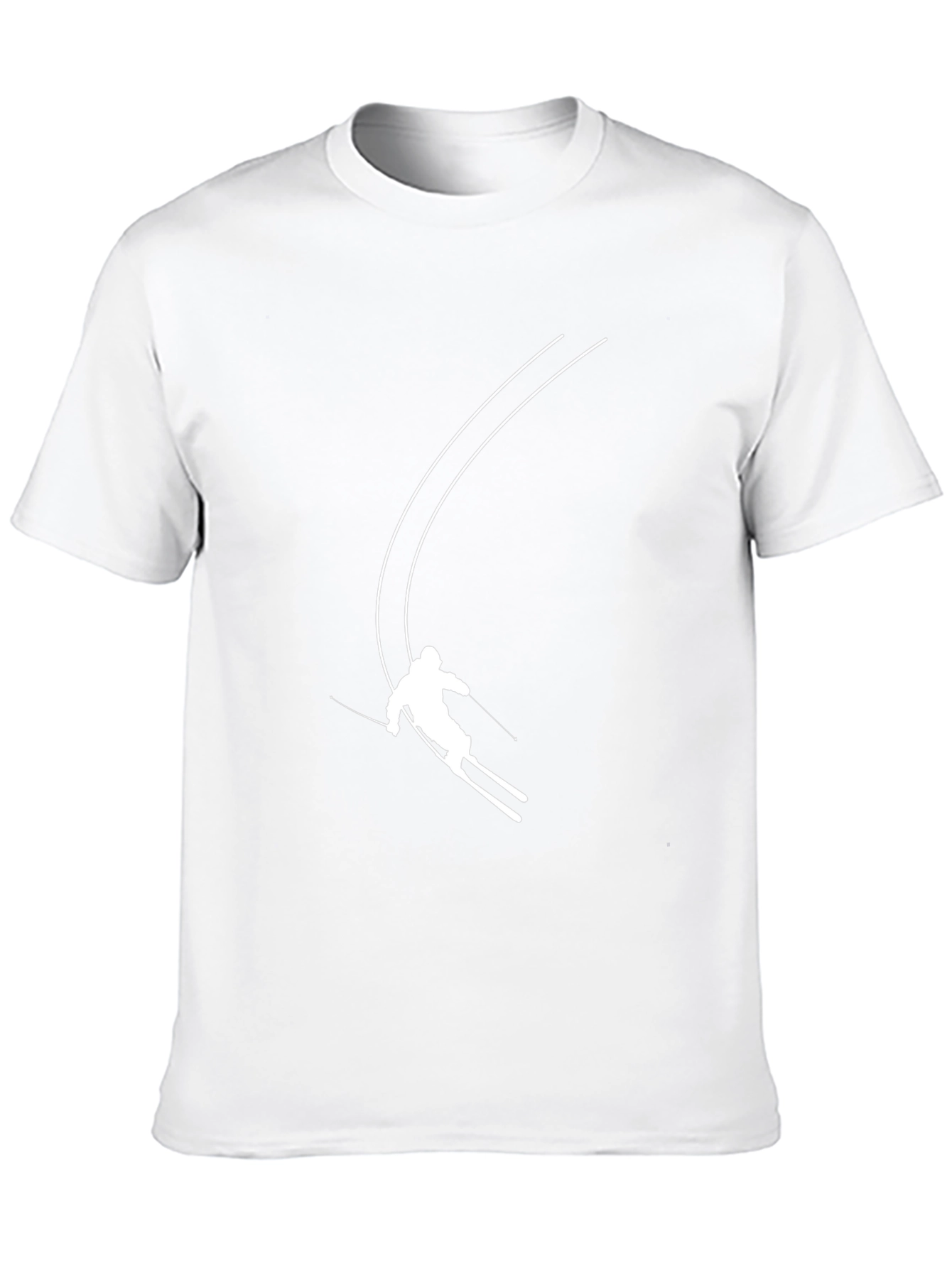 Skiing Graphic Tee - Black Cotton Blend Shirt